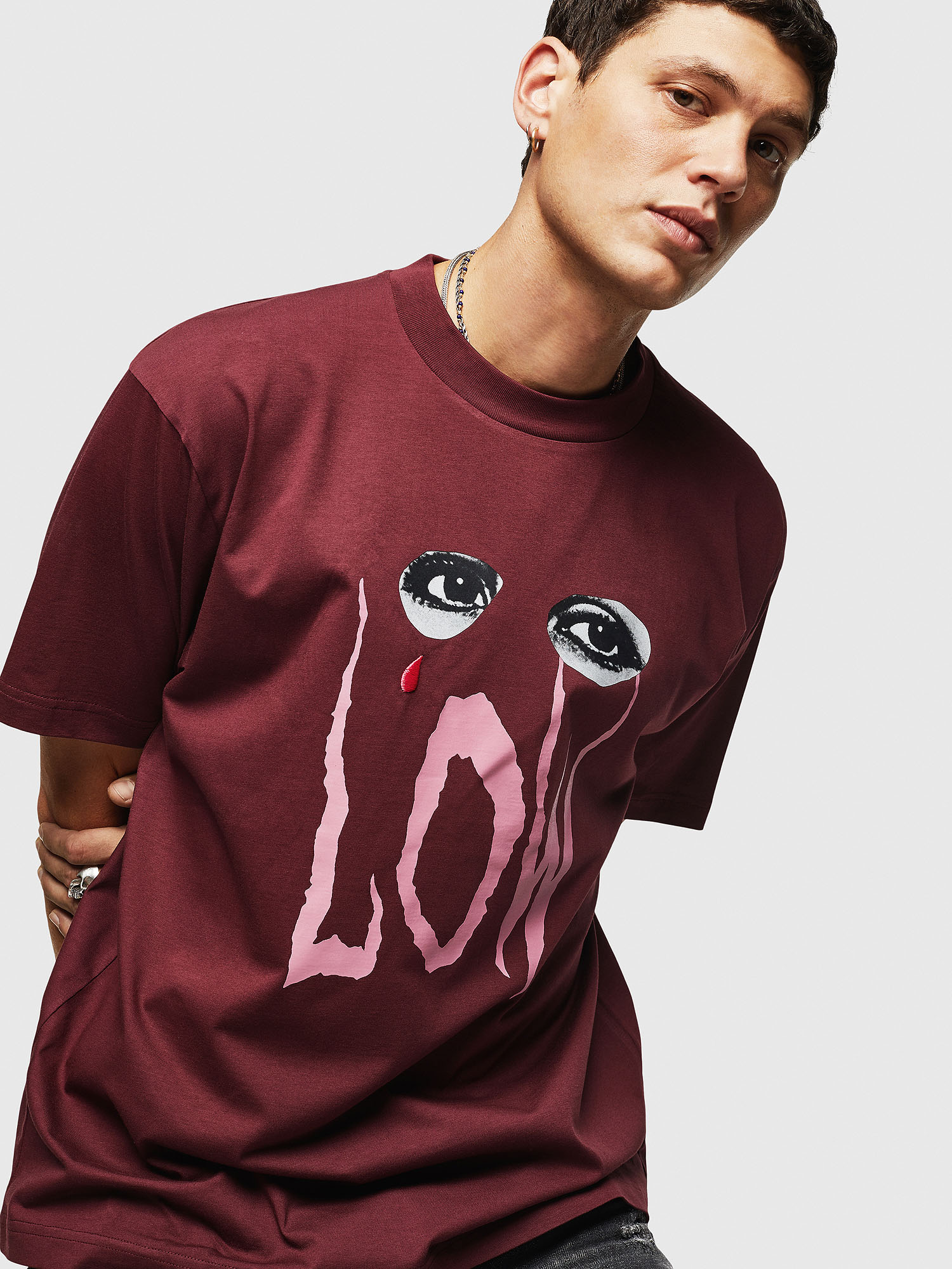 T-LUCAS-NML-B1 Men: T-shirt with Eyes Low graphic | Diesel