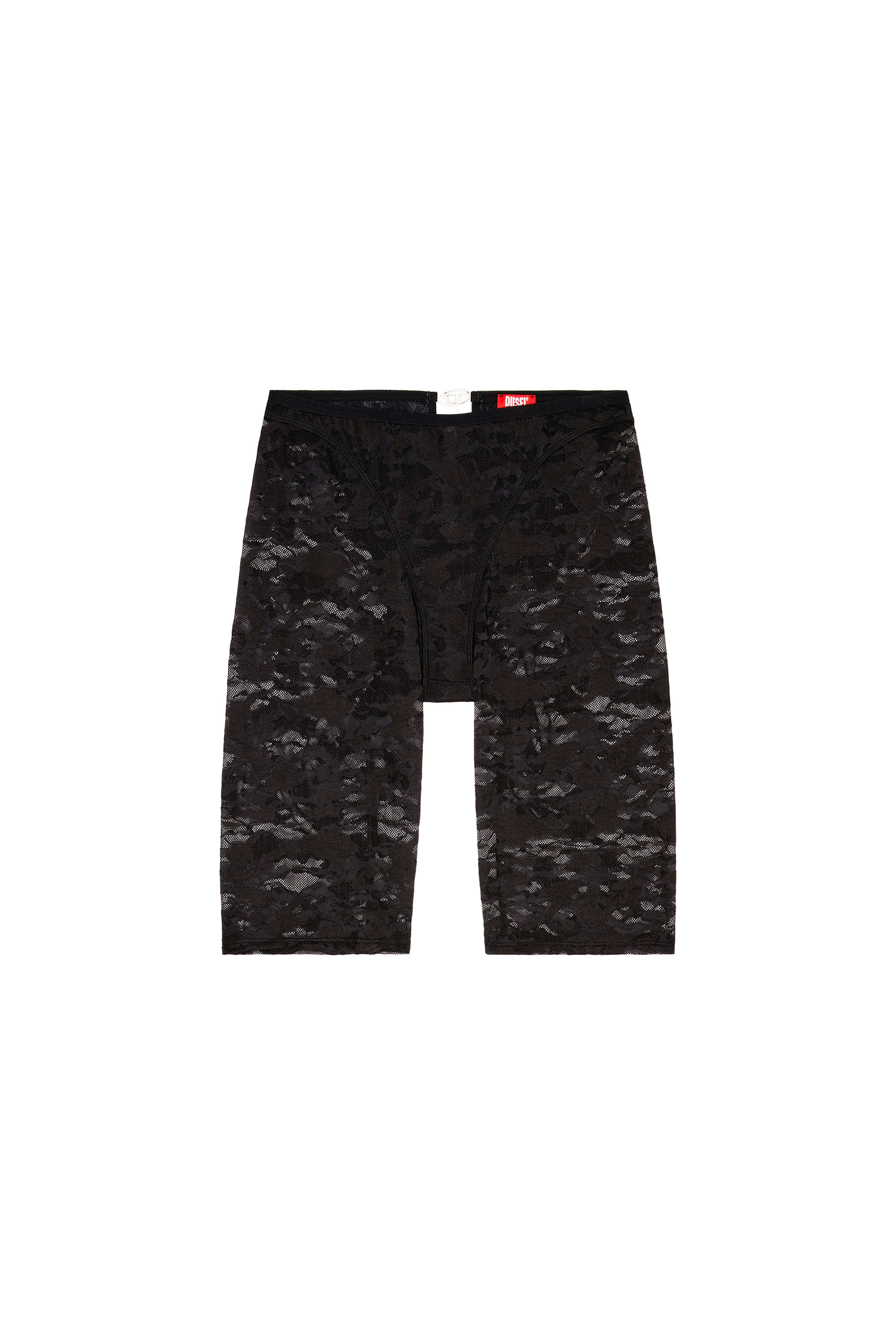 Diesel - UFLB-D-OVAL-LACE-SHORT, Pantalones cortos de encaje y camuflaje con placa Oval D Mujer in Negro - 4