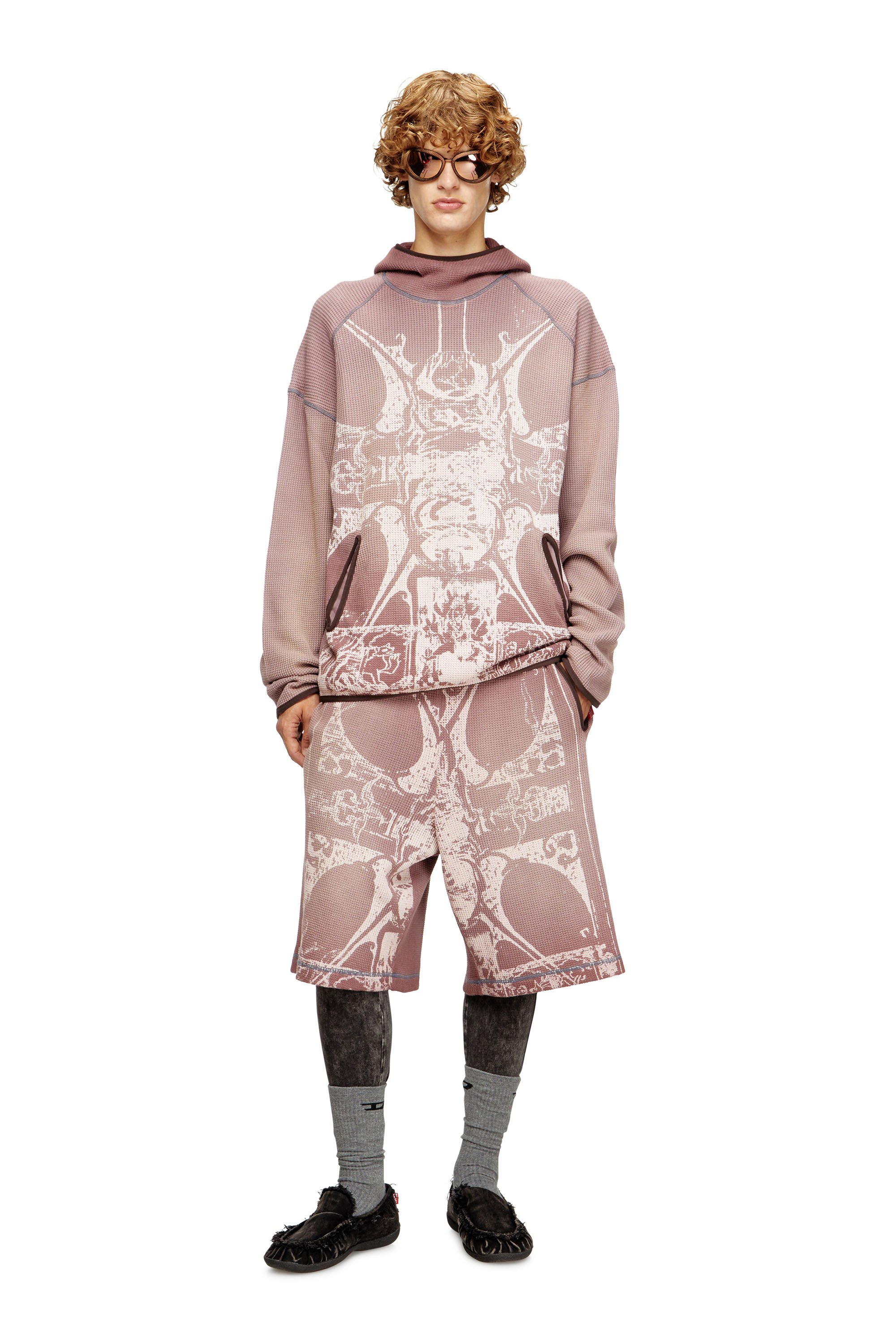 Diesel - S-WAF-HOOD-NEW, Sudadera con capucha desteñida y estampado gráfico Hombre in ToBeDefined - 2
