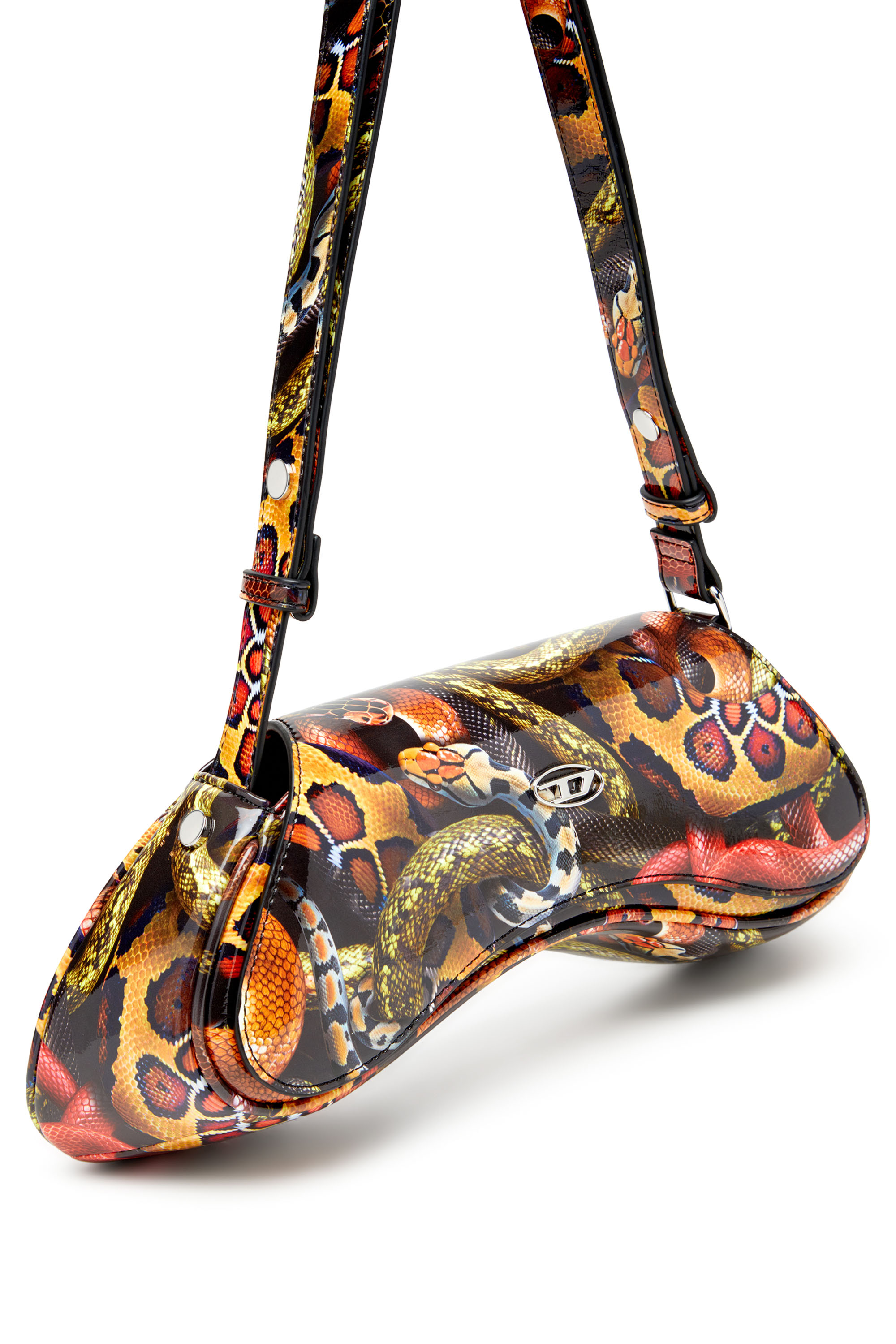 Diesel - CNY PLAY CROSSBODY, Bolso de hombro con estampado de serpiente Mujer in Multicolor - 5