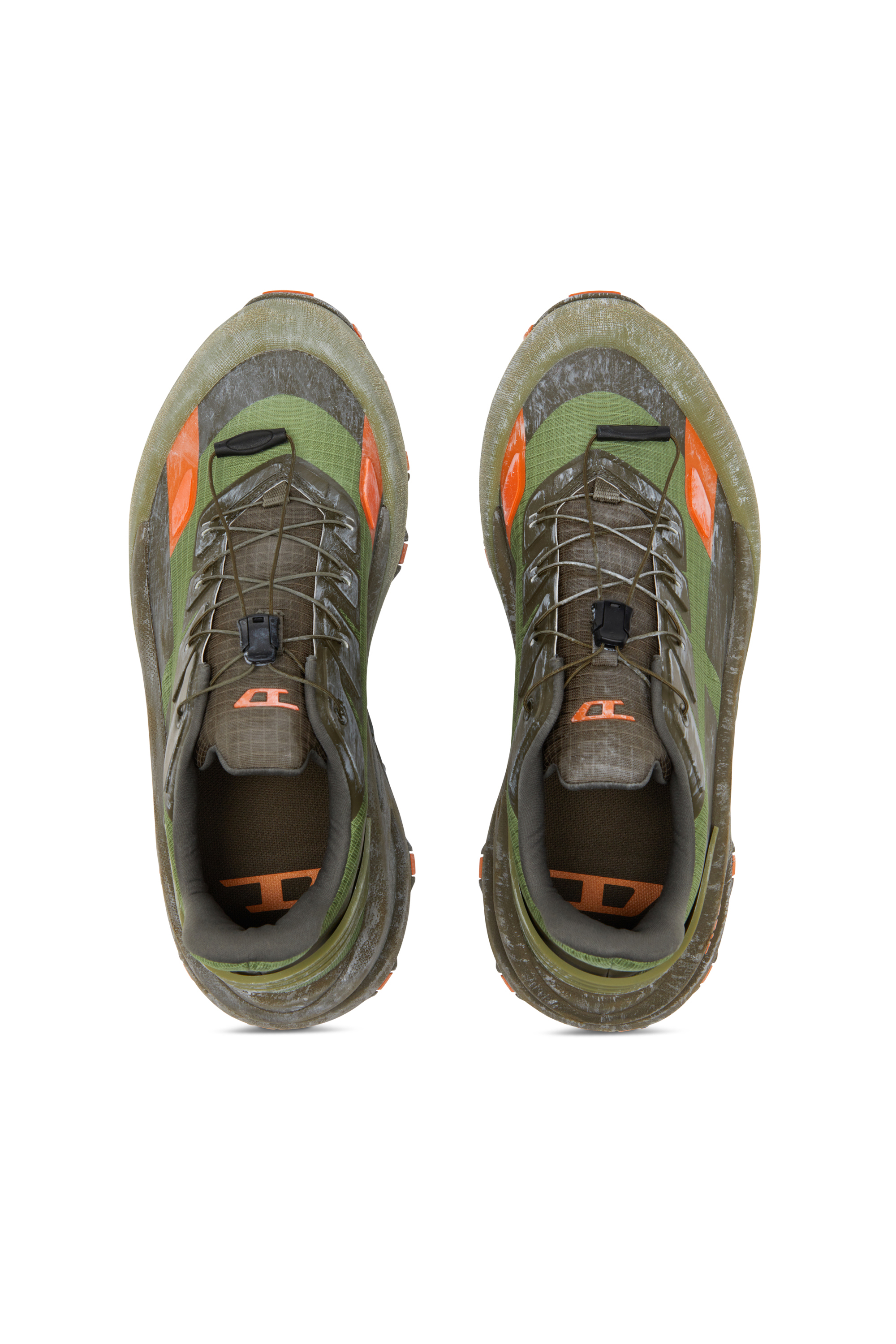 Diesel - D-CAGE RUNNER, Man's Cage sneaker in Green/Orange - 6