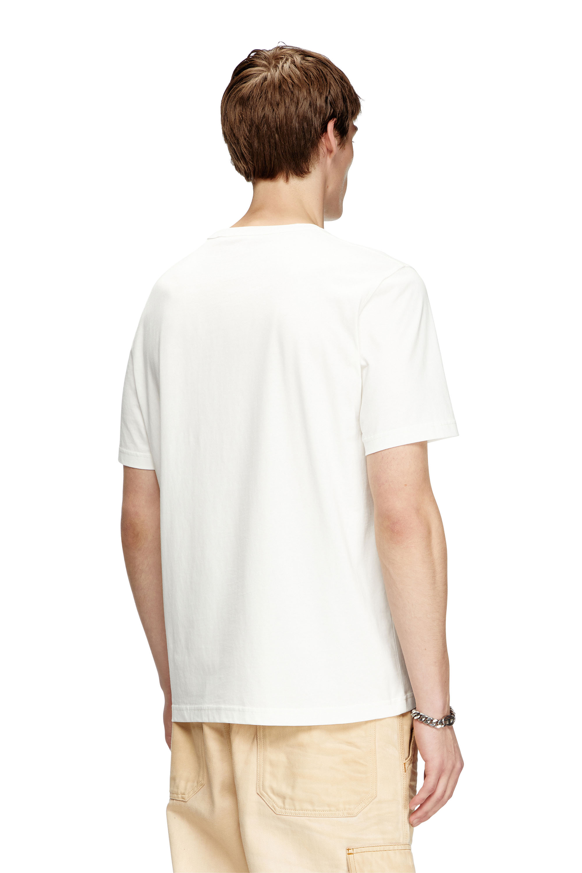 Men's T-shirt with gabardine patch logo | White | Diesel