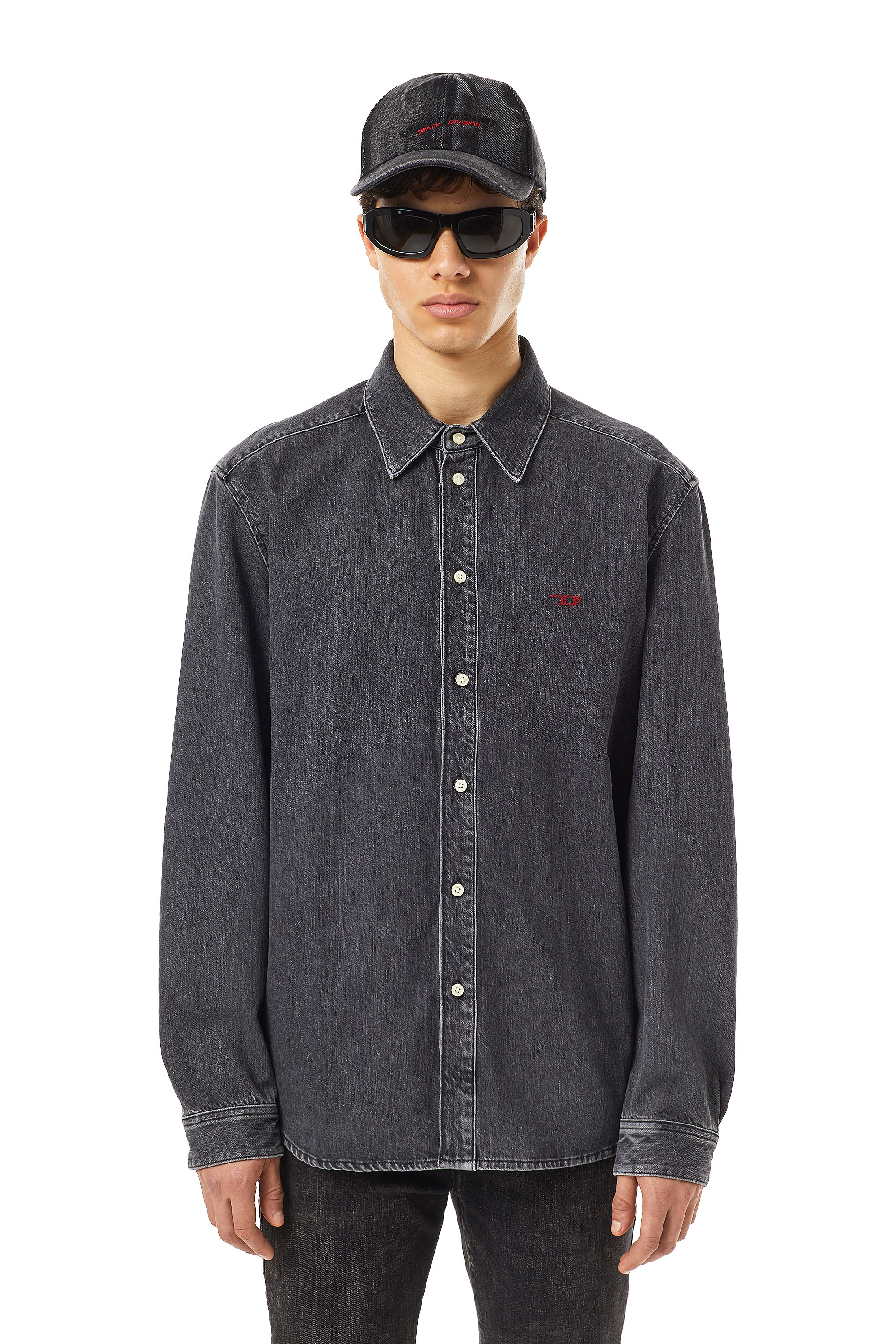 Diesel - D-SIMPLY BASIC SHIRT, Negro/Gris oscuro - Image 1