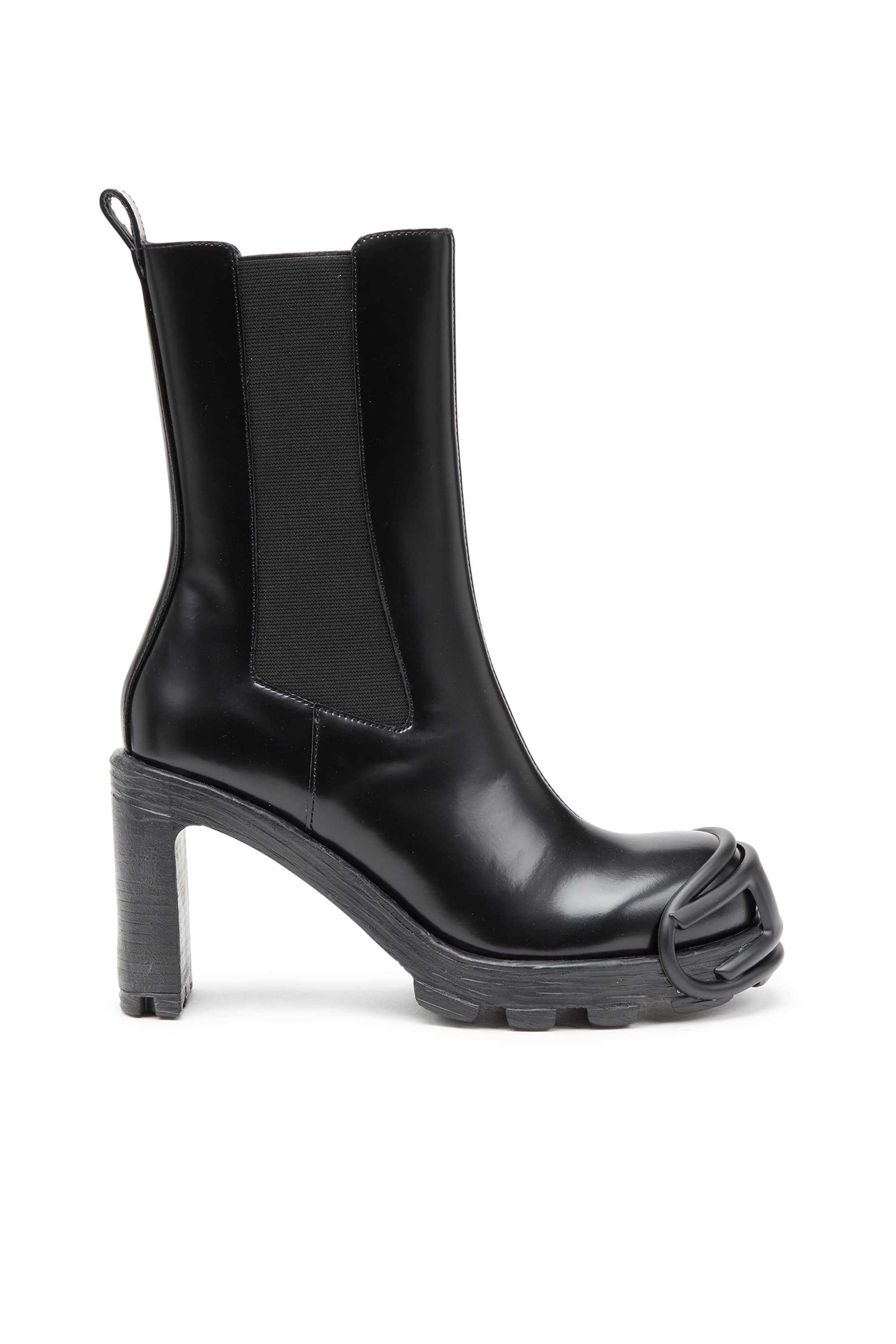 Diesel - D-HAMMER CH D W, Woman D-Hammer-High-heel boots with Oval D plaque in Black - Image 1