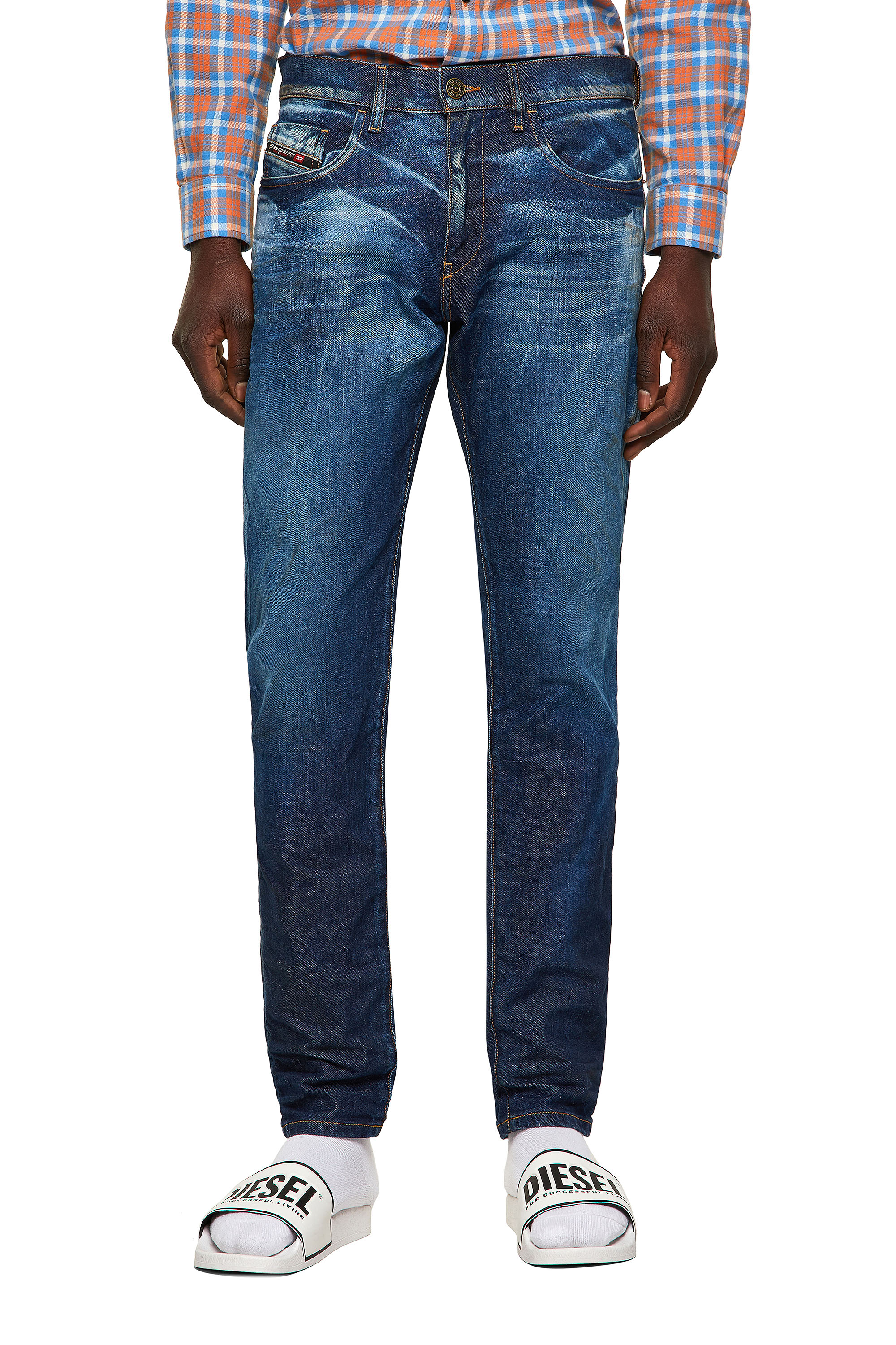 Diesel - D-Strukt Slim Jeans 09A13, Medium Blue - Image 1