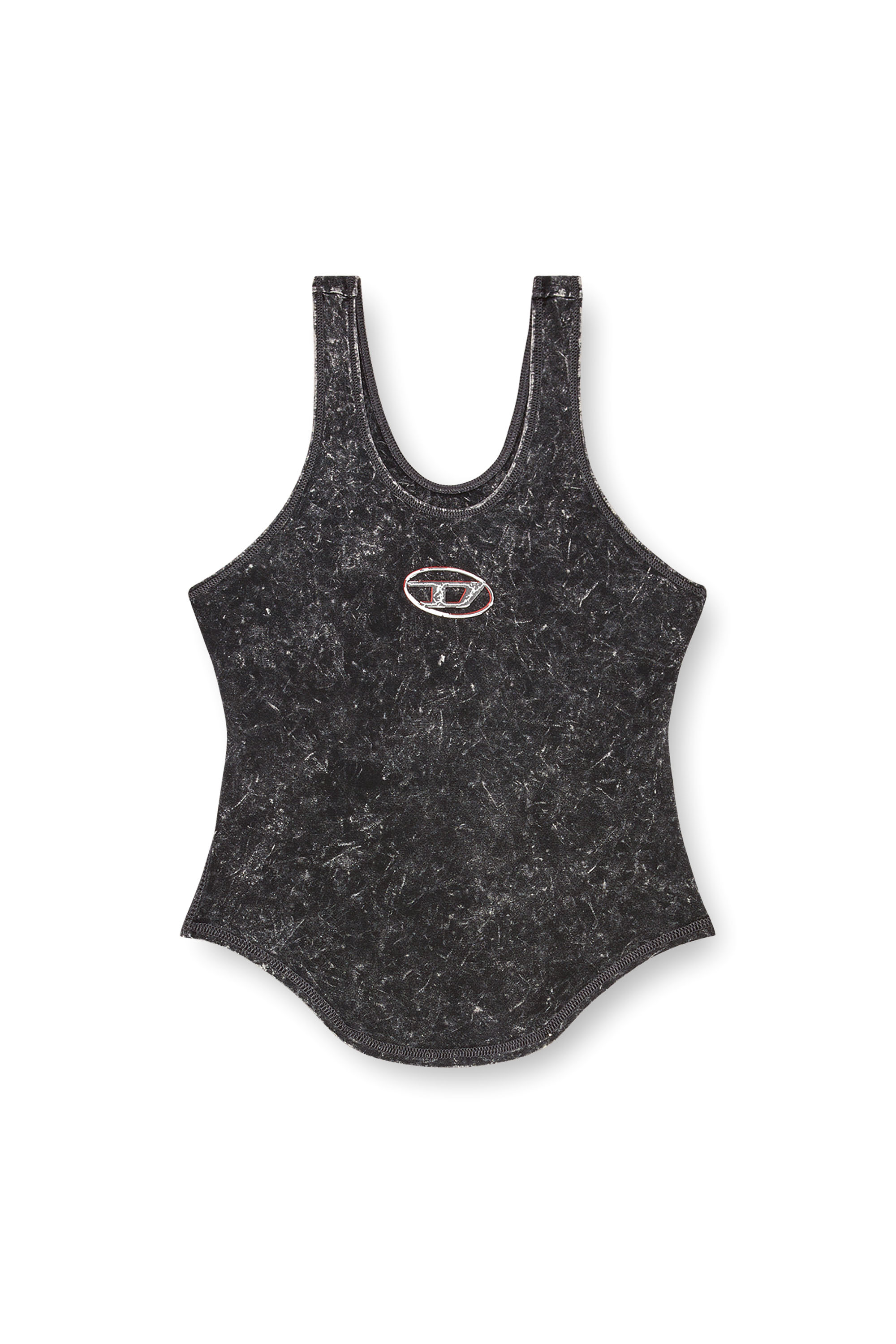 Diesel - T-AVENA-P1, Woman Open-back top with marbled effect in Black - Image 4