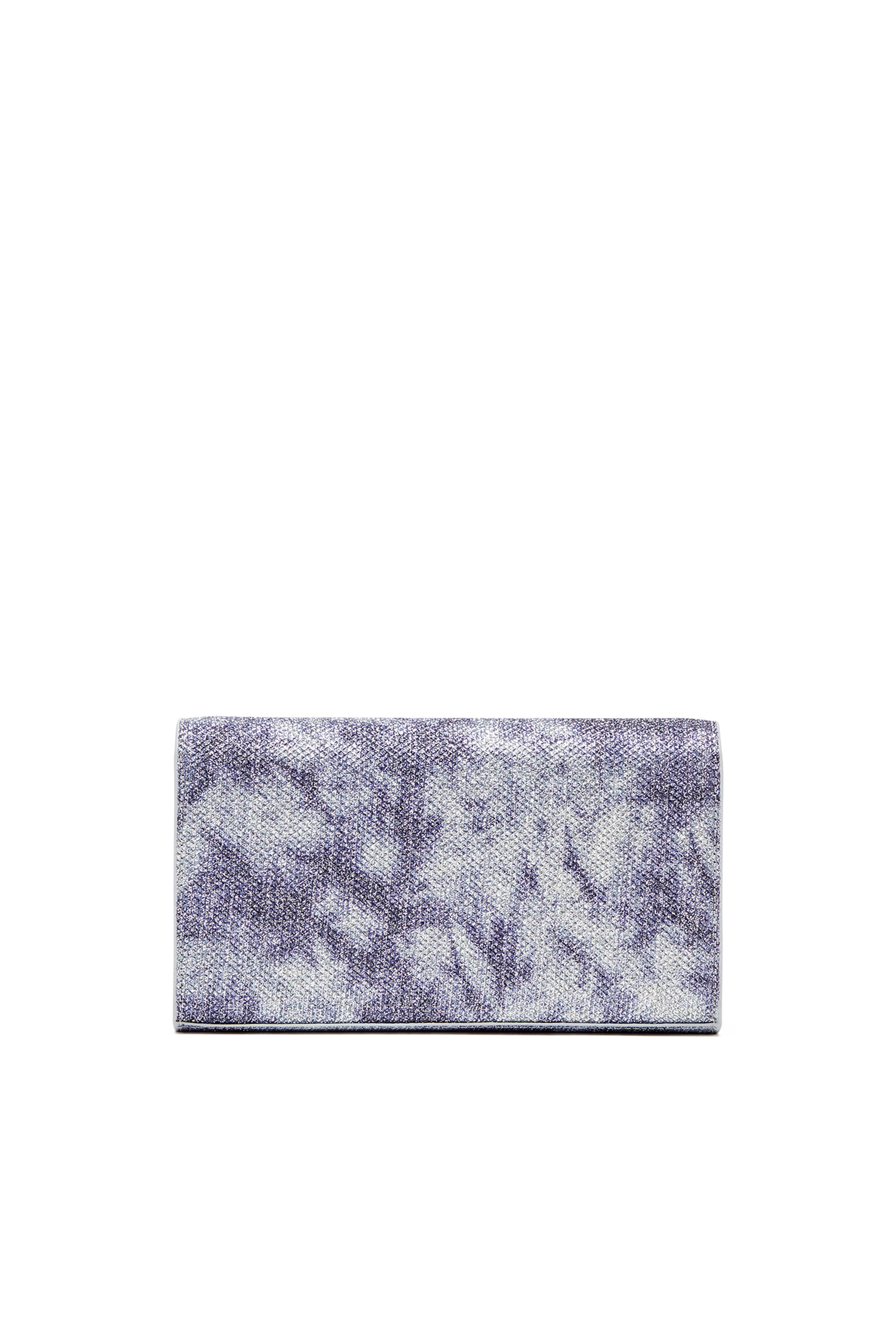 Diesel - 1DR WALLET STRAP, Woman's Wallet purse in shimmer fabric in Blue - 2