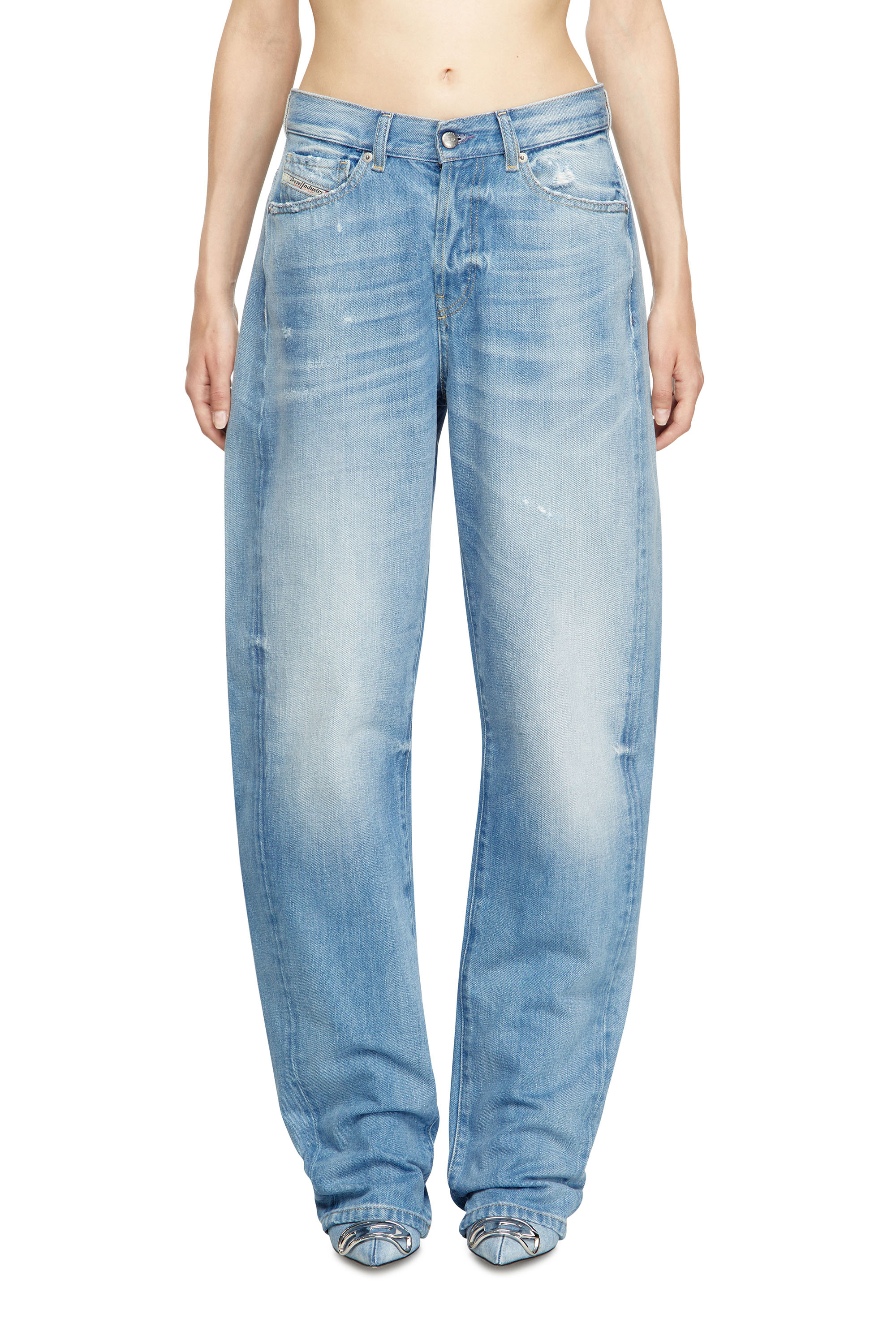 Diesel - Relaxed Jeans 1974 D-Ellz 09M24 Mujer, Azul Claro - 1