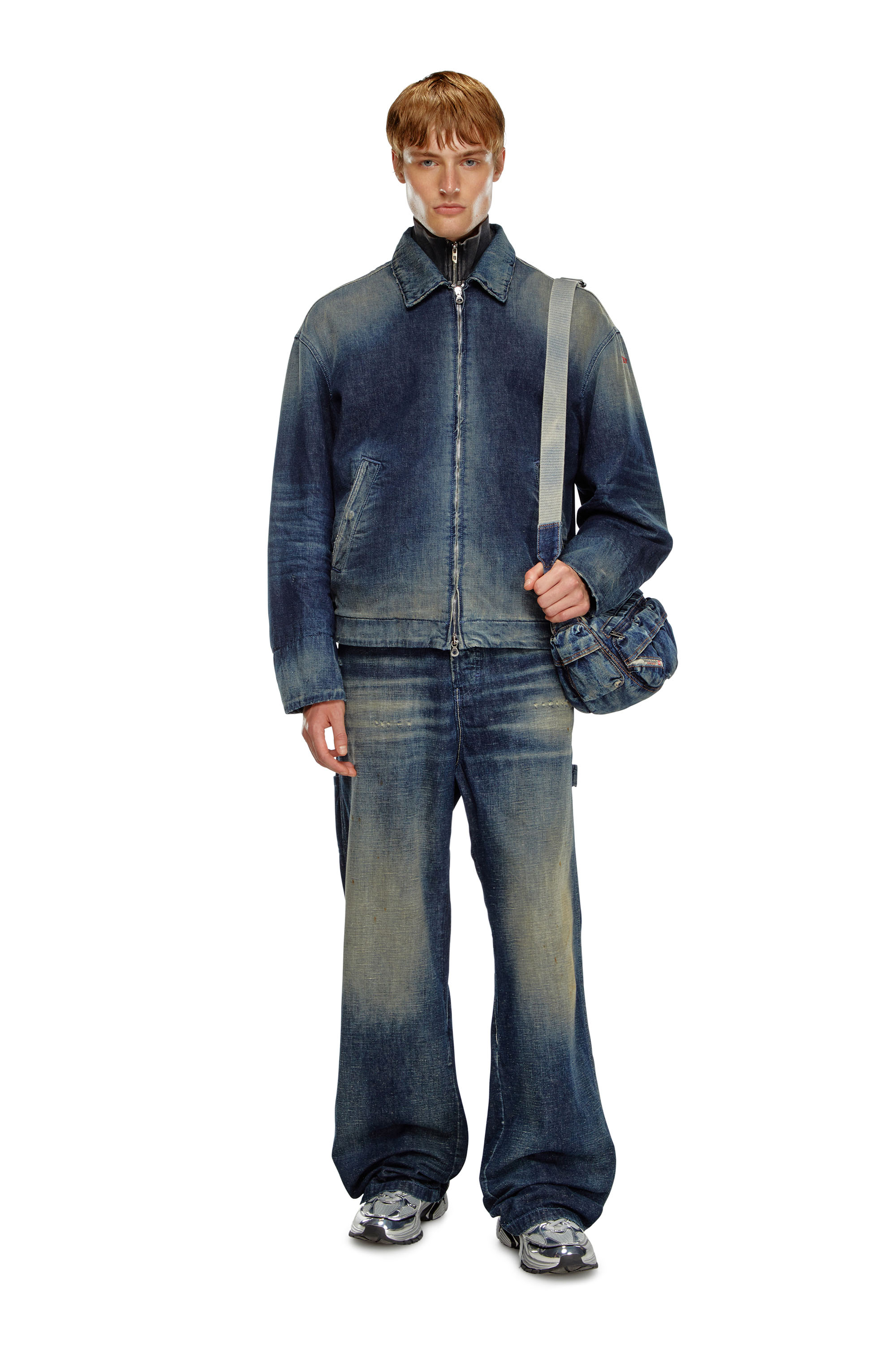 Diesel - D-STACK, Chaqueta acolchada en denim de estilo utility Hombre in Azul marino - 2