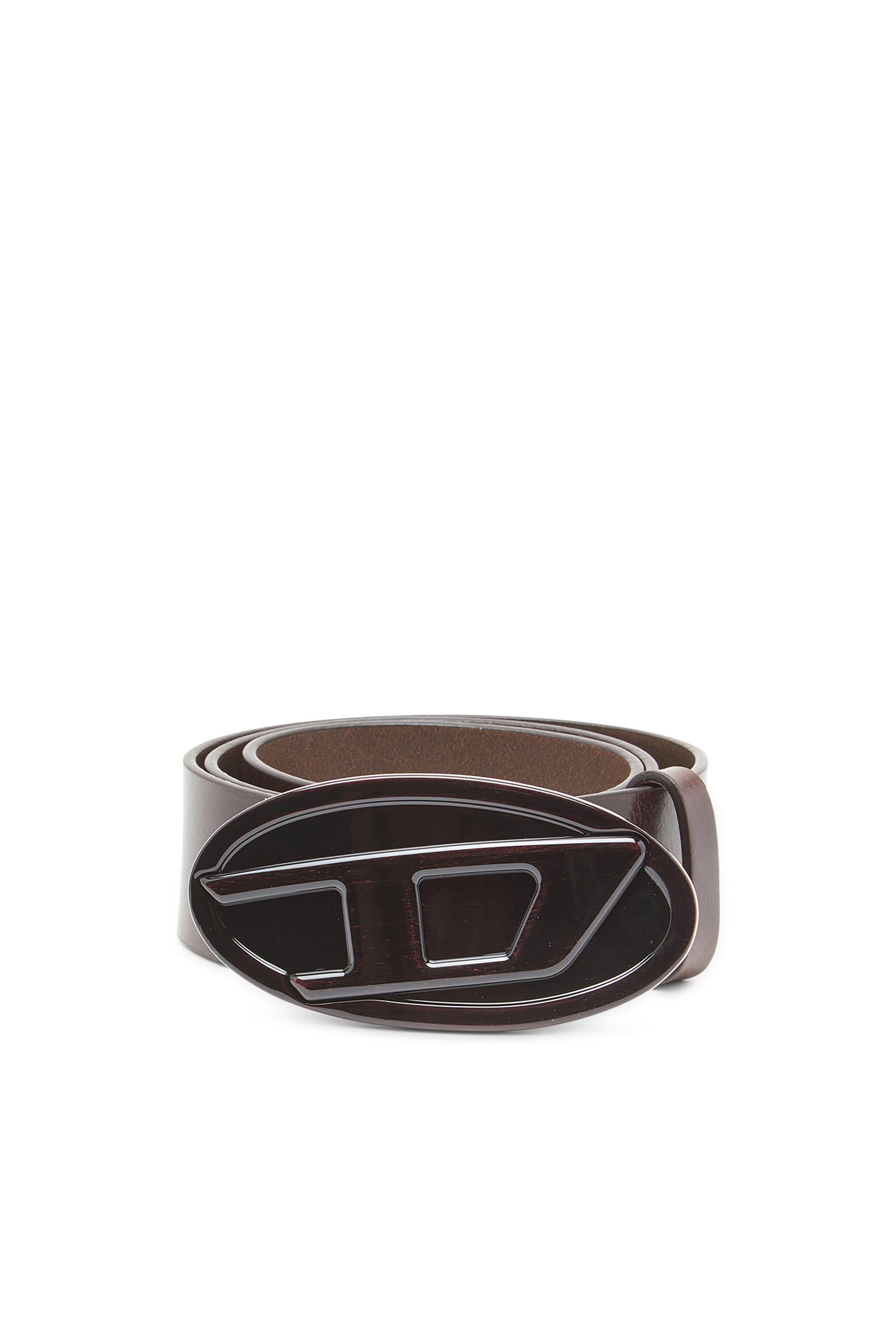 Diesel - B-1DR 2.0, Cinturón de piel de 4 cm con hebilla Oval D brillante Mujer in Marrón - 1