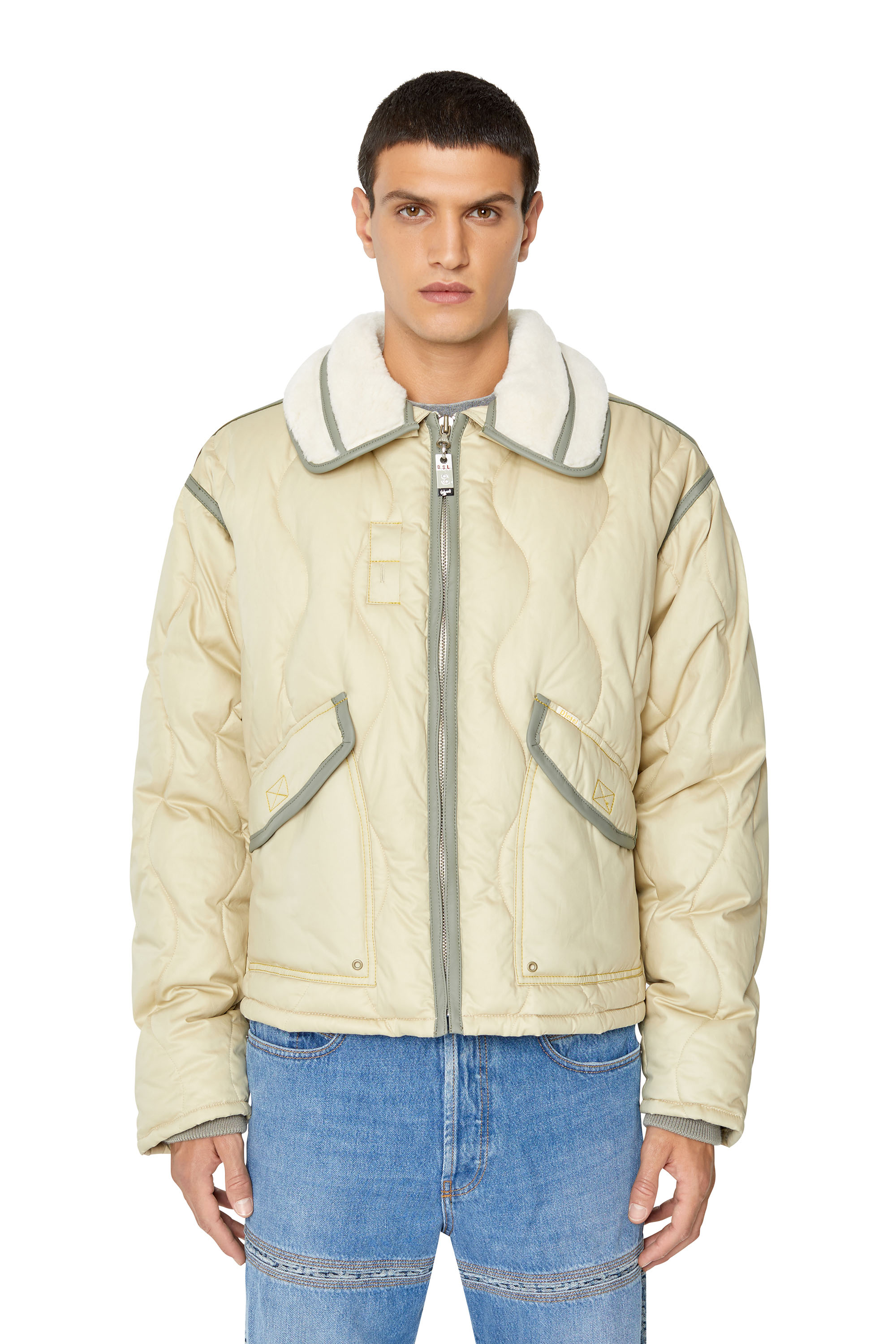 W-PETRIT Man: Quilted padded jacket with contrast trims | Diesel