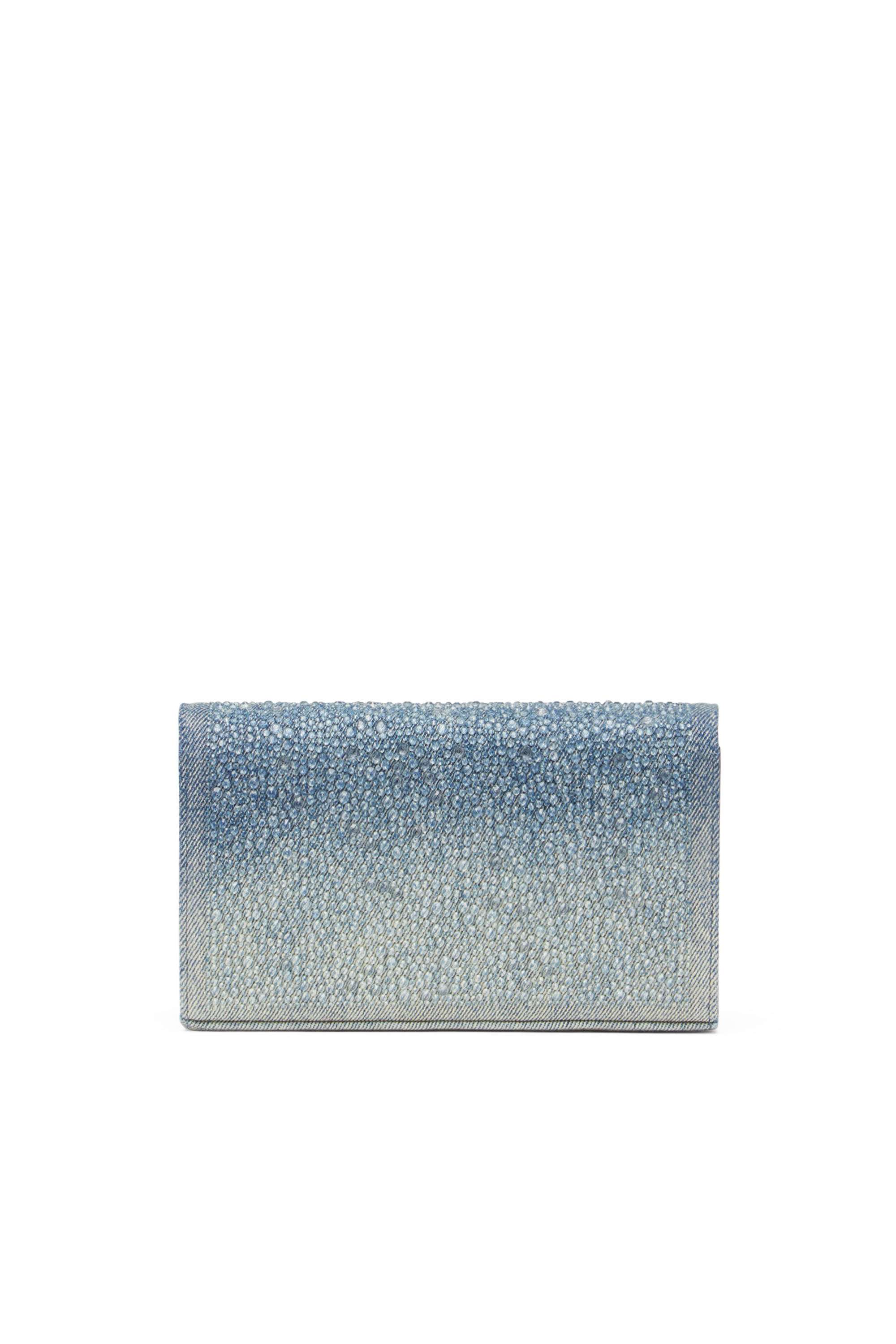Diesel - 1DR WALLET STRAP, Woman Wallet purse in crystal denim in Blue - Image 2