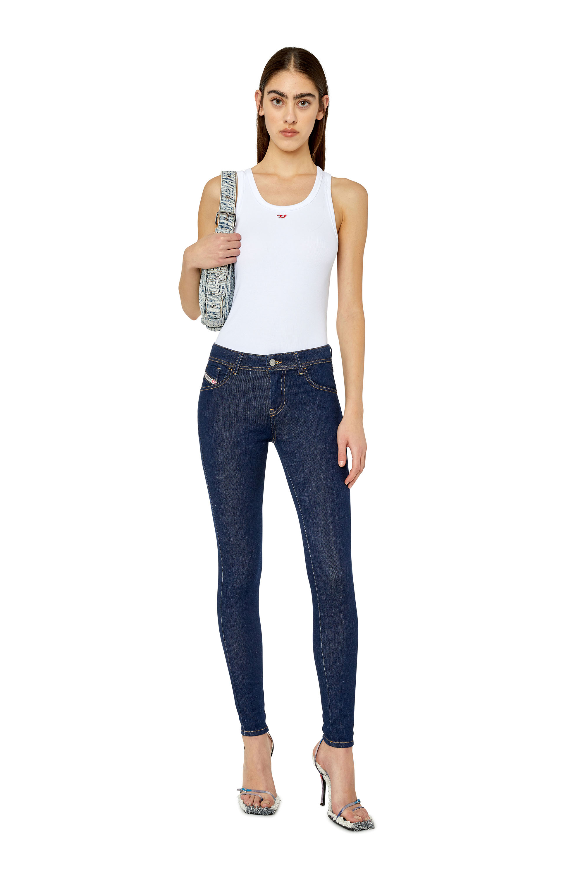 2017 SLANDY Woman: super skinny Dark blue Jeans | Diesel
