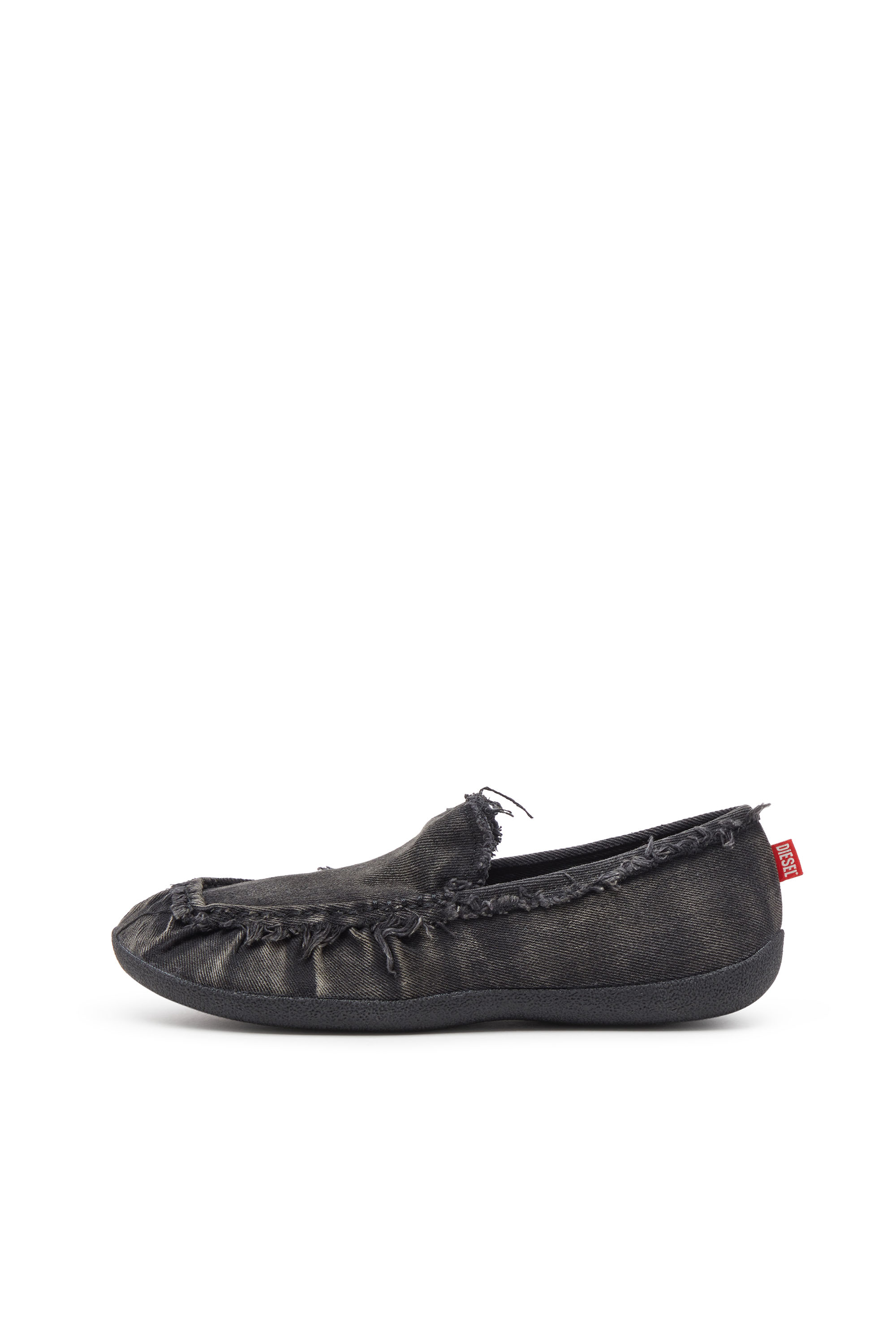Diesel - D-SHOCK MOC, Man's D-Shock-Distressed denim loafers in Black - 2