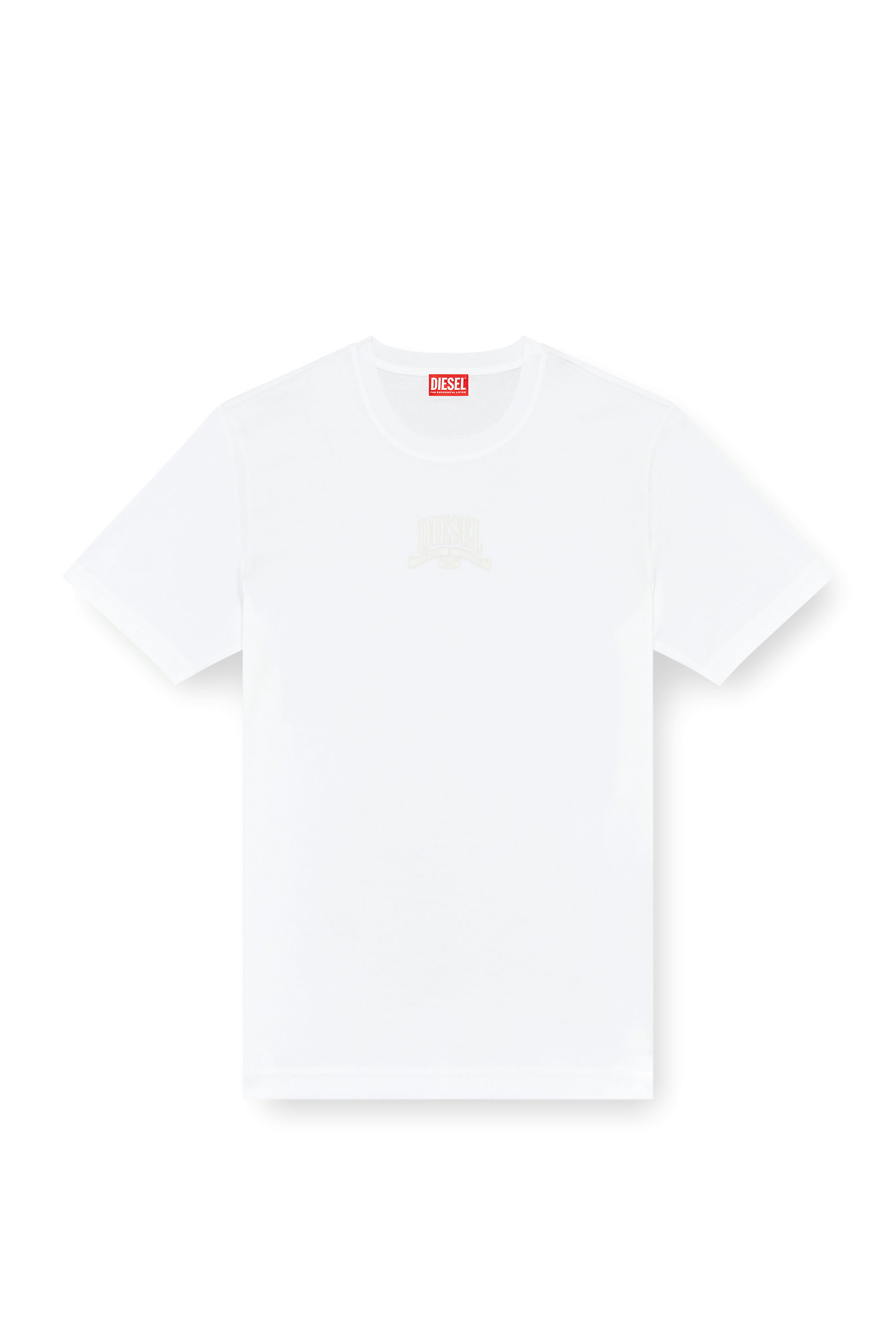 Diesel - T-MADJUST-K1, Man's Interlock T-shirt with tonal Diesel print in White - 5