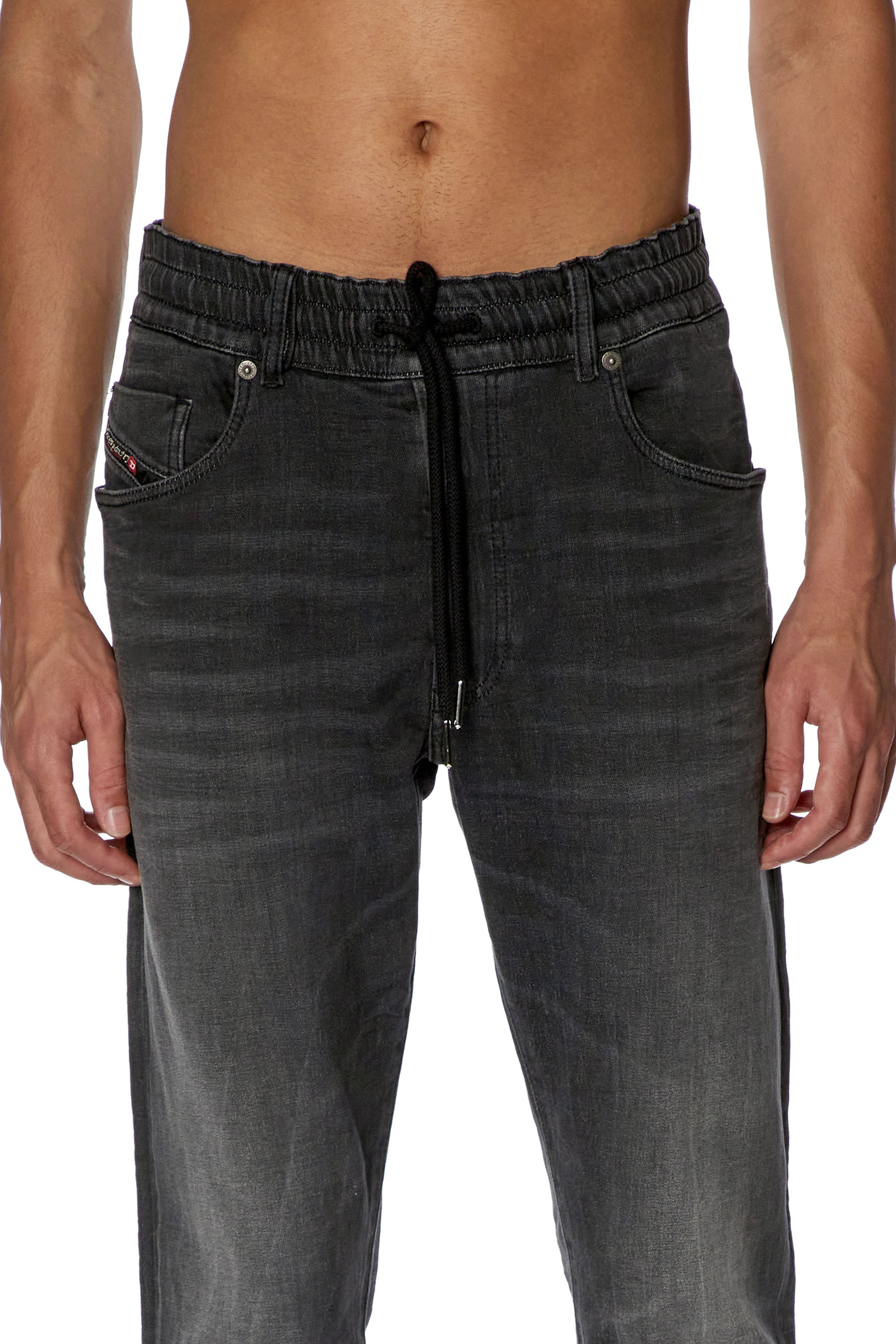 Men's Tapered Jeans | Black/Dark grey | Diesel 2030 D-Krooley Joggjeans®