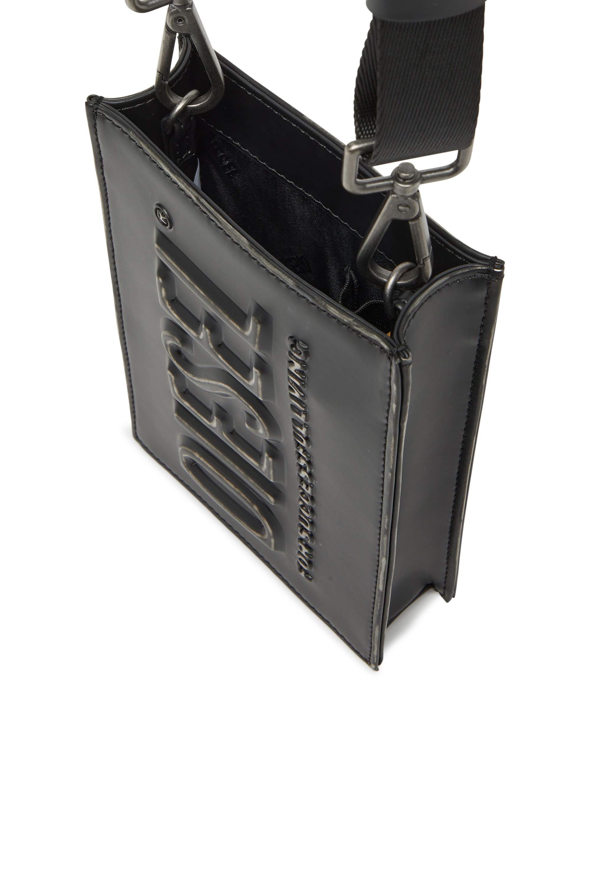 Diesel - DSL 3D MINI CROSSBODY X, Unisex's Dsl 3D - Bag with embossed logo in Black - 3