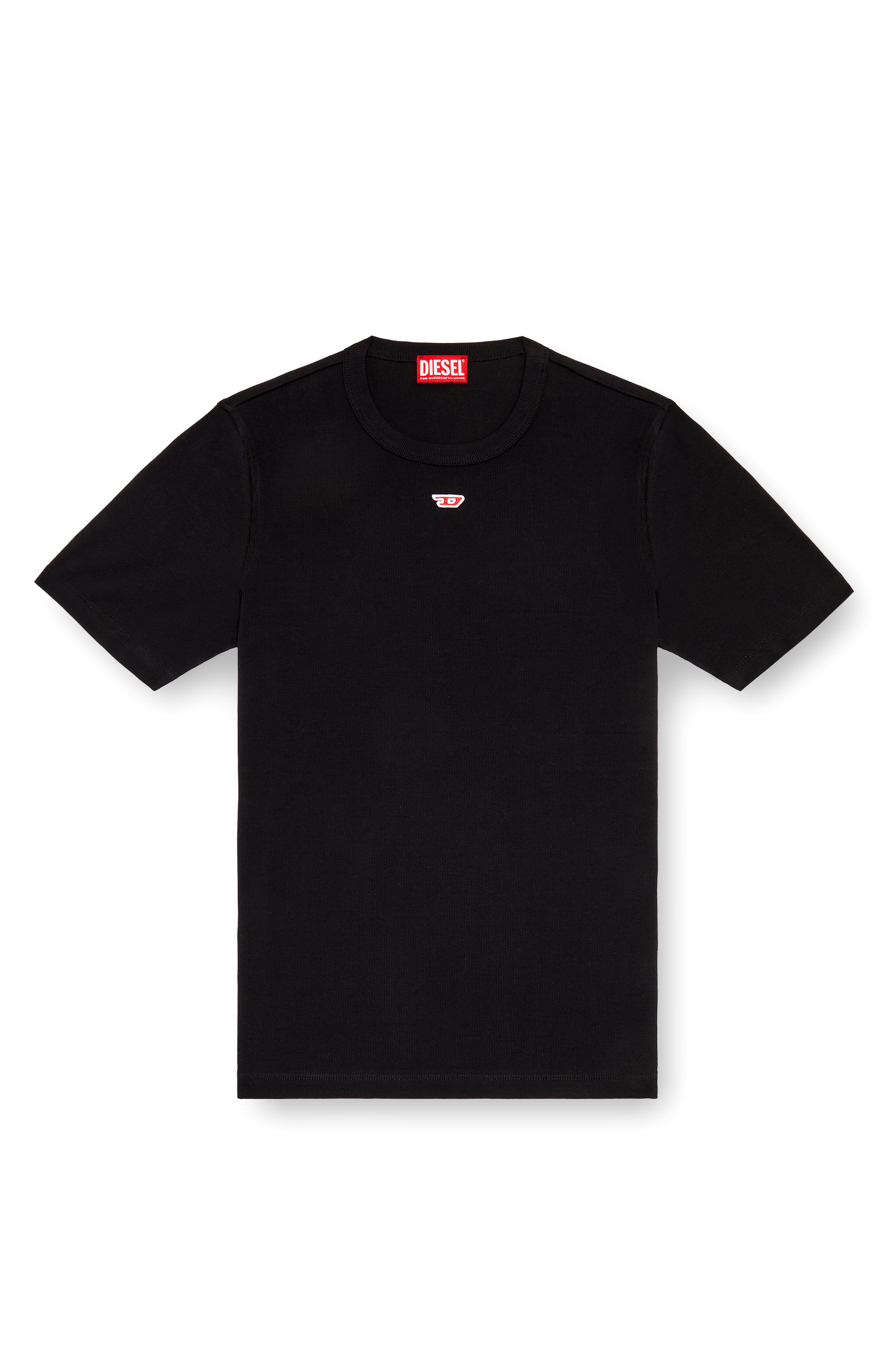 Diesel - D-RIBBER-N, Hombre Camiseta con parche D in Negro - Image 5