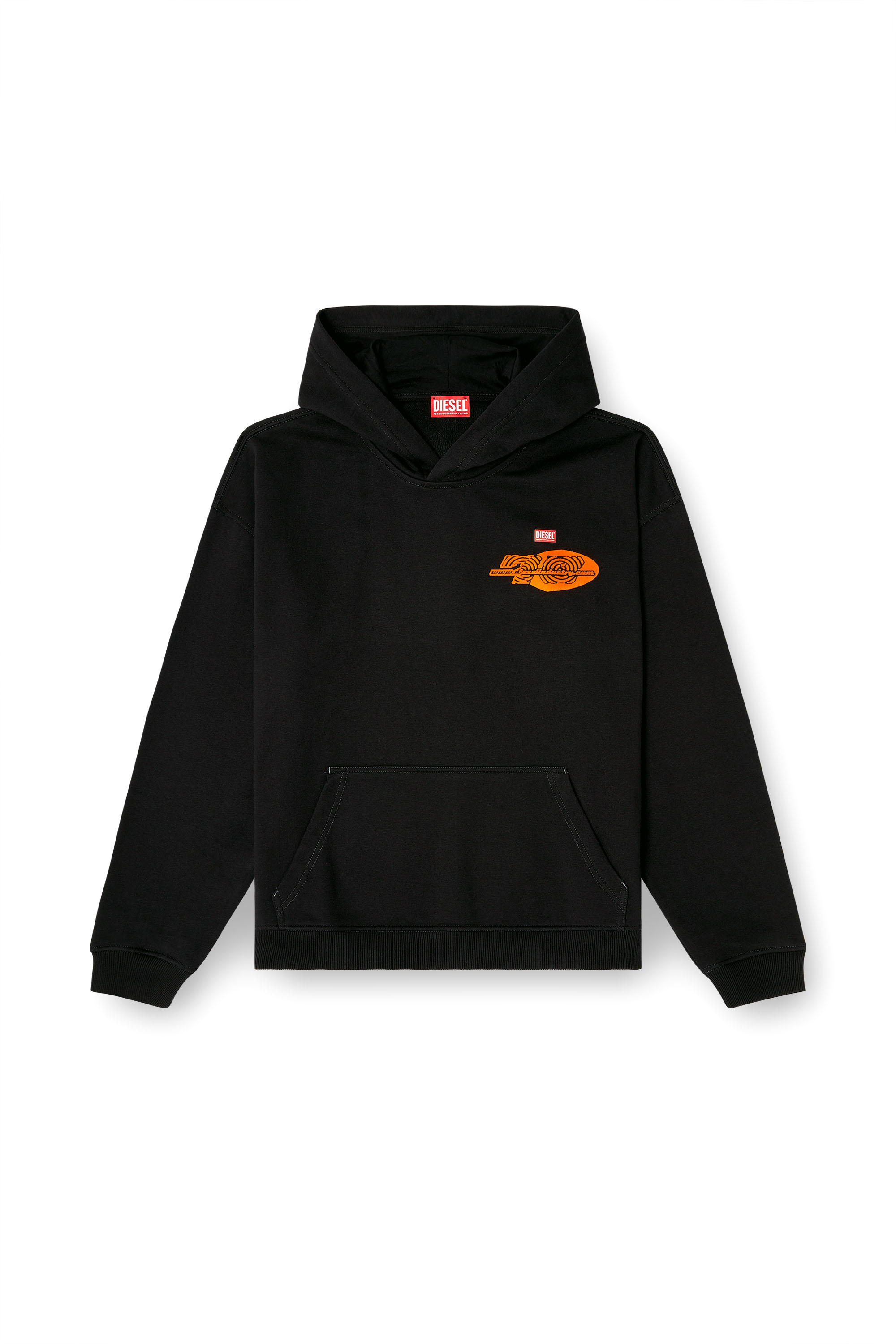 Diesel - S-BOXT-HOOD-T5, Sudadera con capucha de algodón con estampado en la parte trasera. Hombre in Negro - 3
