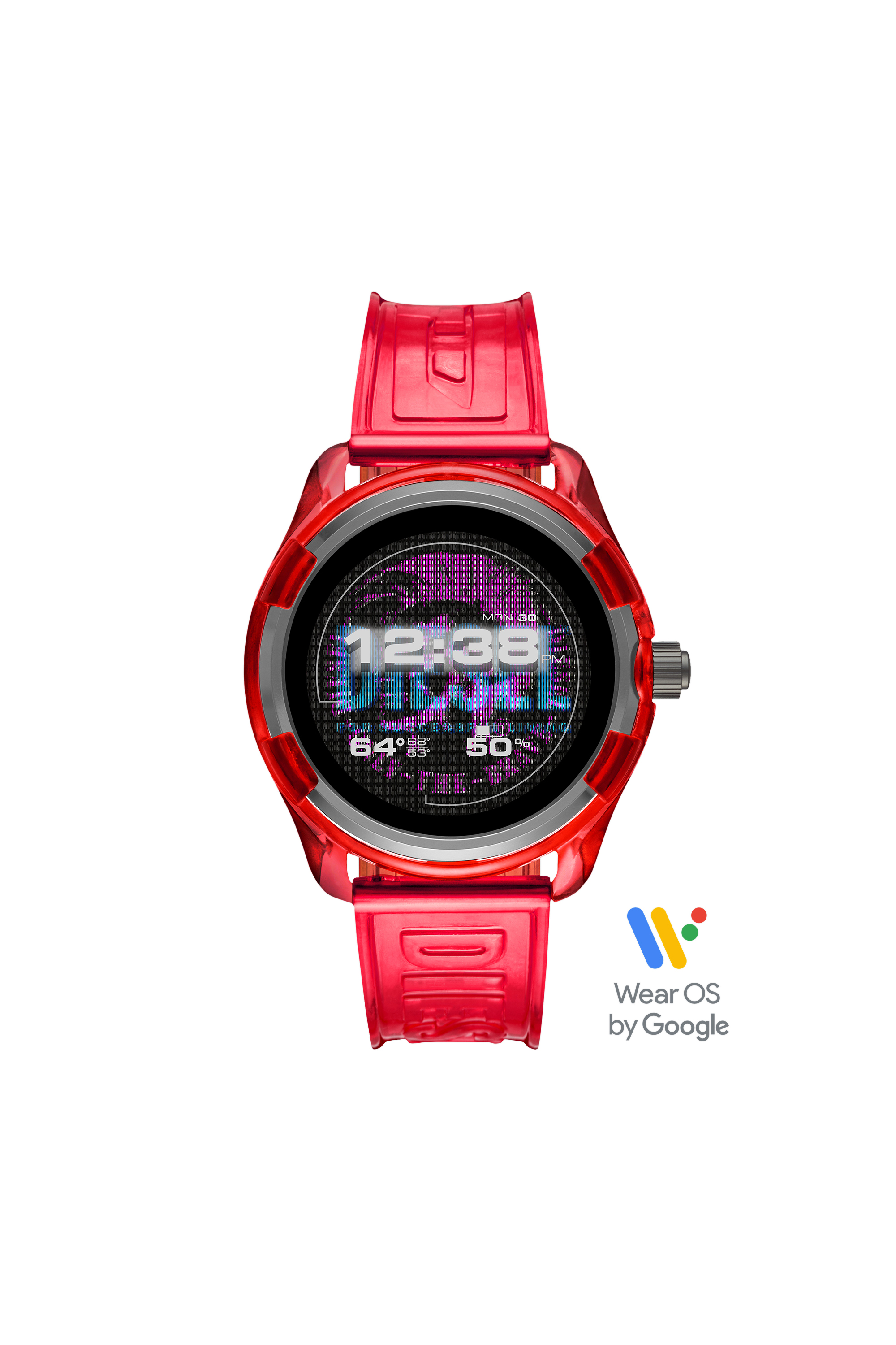 Men's Diesel On Fadelite Smartwatch - Red Transparent | Diesel Men's Diesel On Fadelite Smartwatch - Red Transparent | Diesel