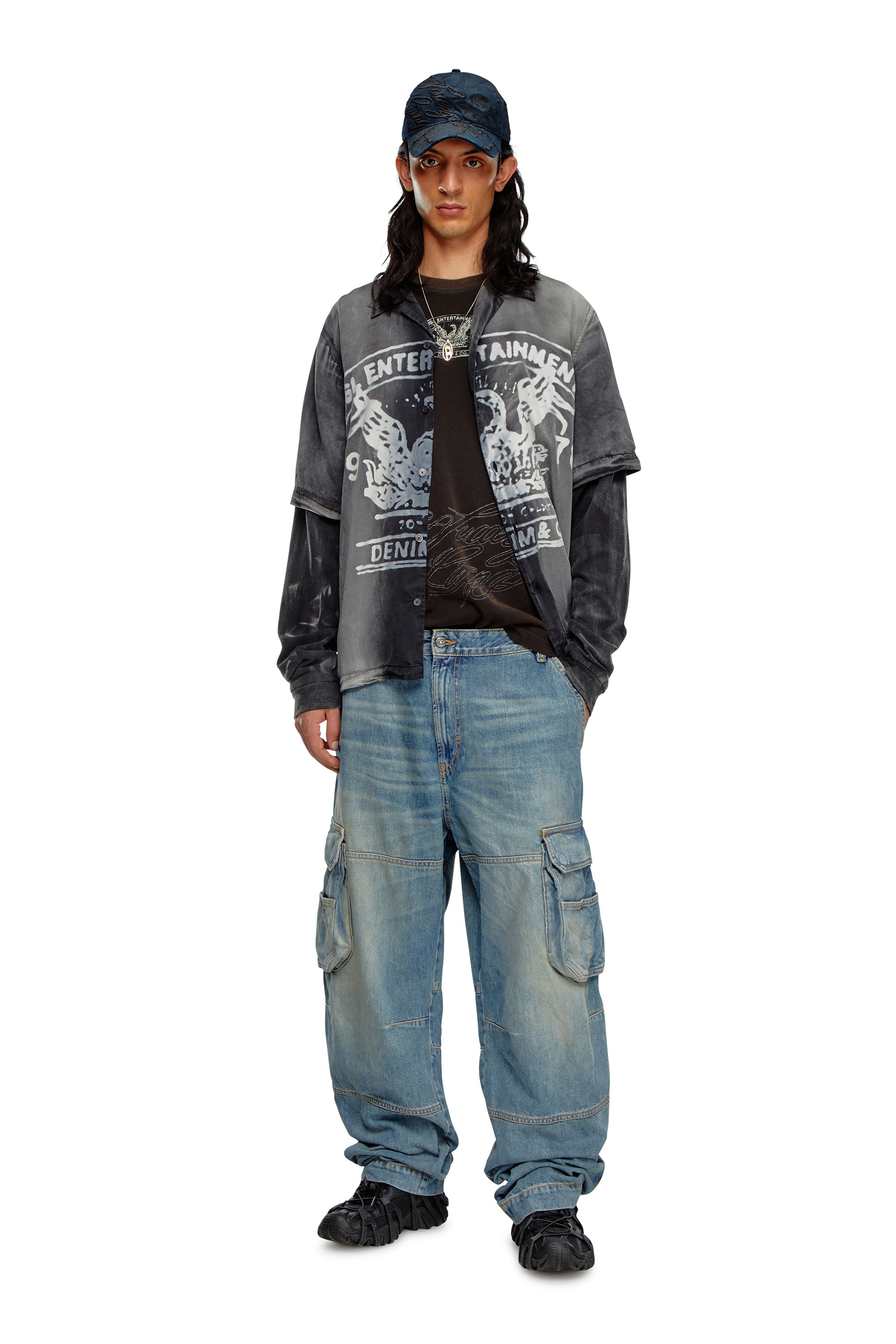 Diesel - Straight Jeans D-Fish 09J83, Hombre Straight Jeans - D-Fish in Azul marino - Image 1