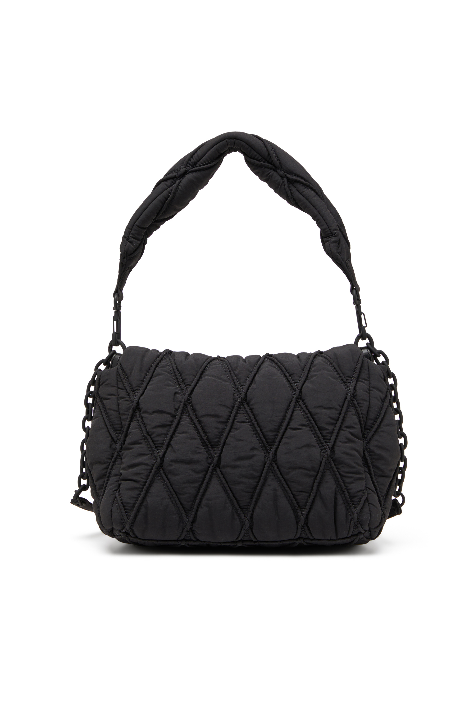 Diesel - CHARM-D SHOULDER M, Woman's Charm-D M-Shoulder bag in quilted nylon in Black - 3