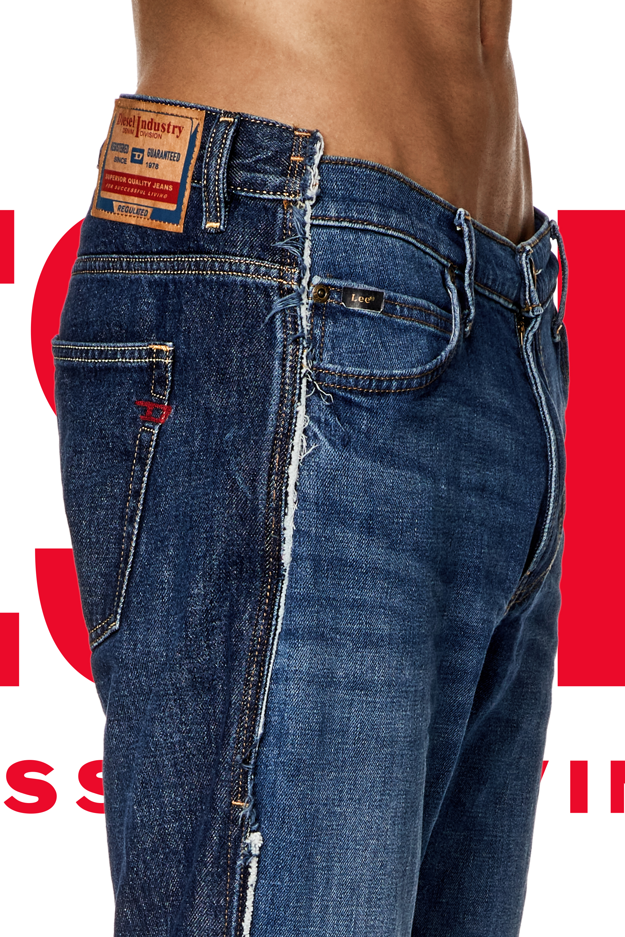 Diesel - Straight Jeans Dieseloves 04 09K47, Azul medio - Image 2