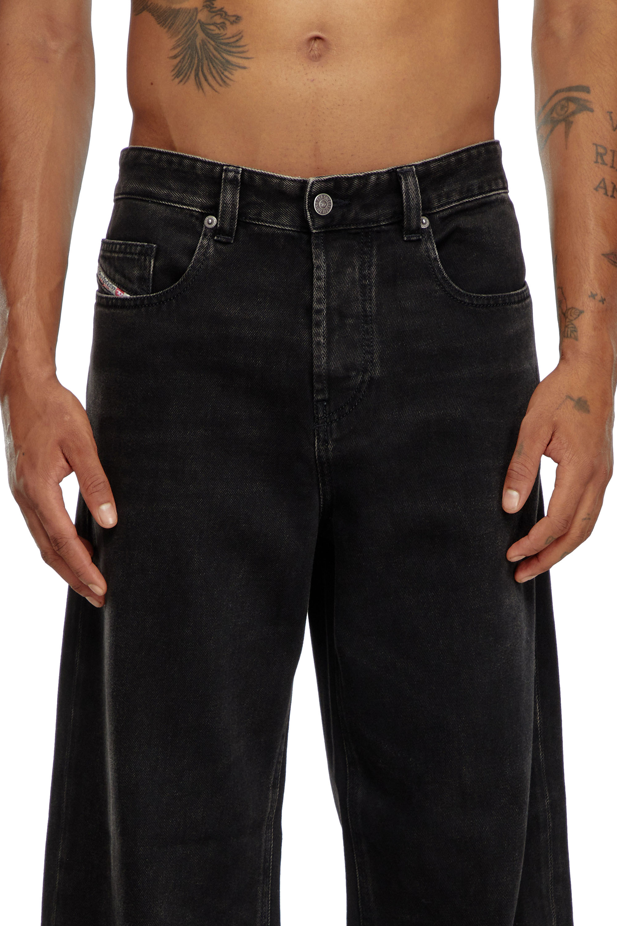 Diesel - Hombre Straight Jeans 2001 D-Macro 09I35, Negro/Gris oscuro - Image 5