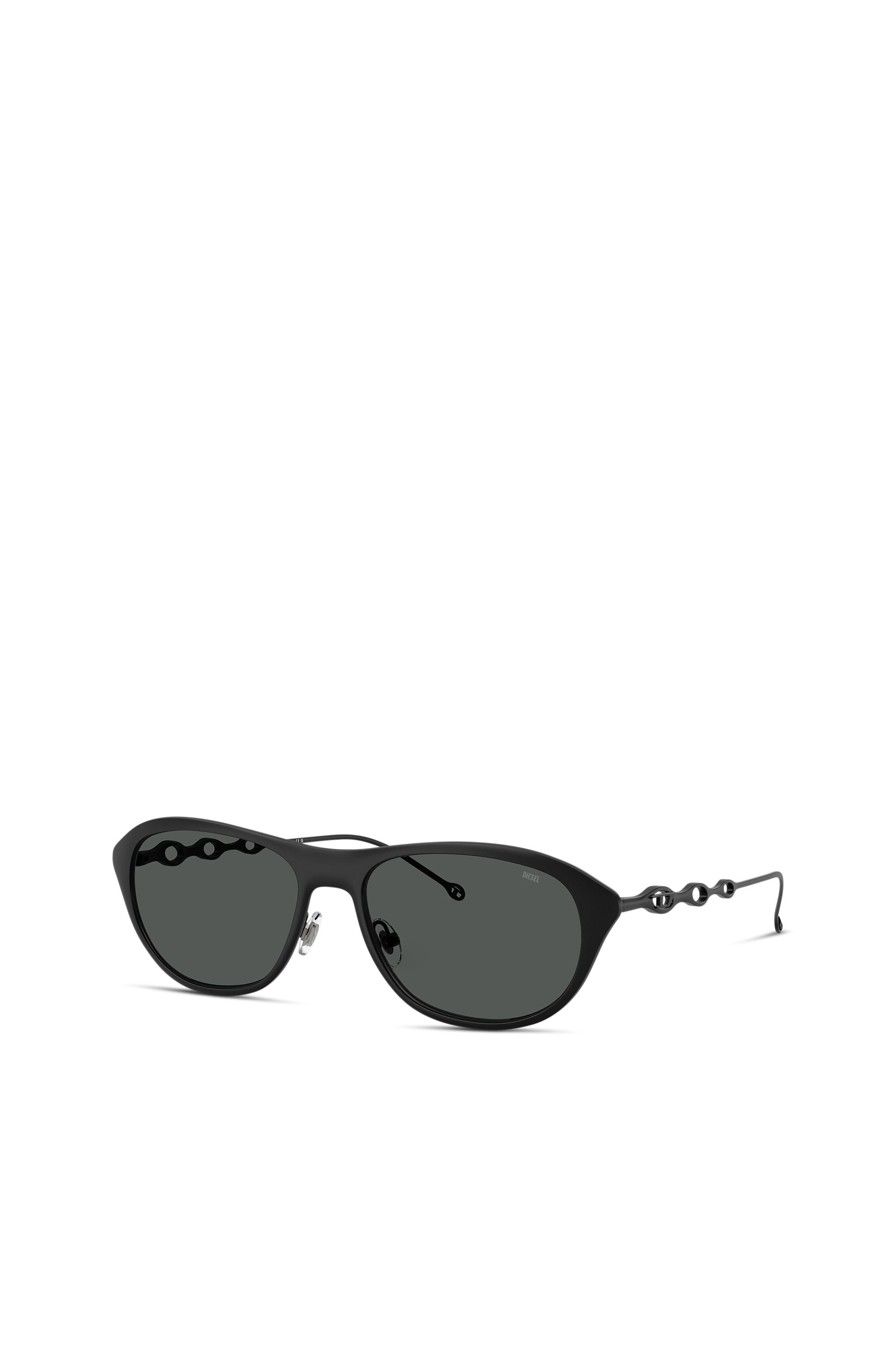 Diesel - 0DL1011, Unisex's Wraparound shape sunglasses in Black/Green - 4