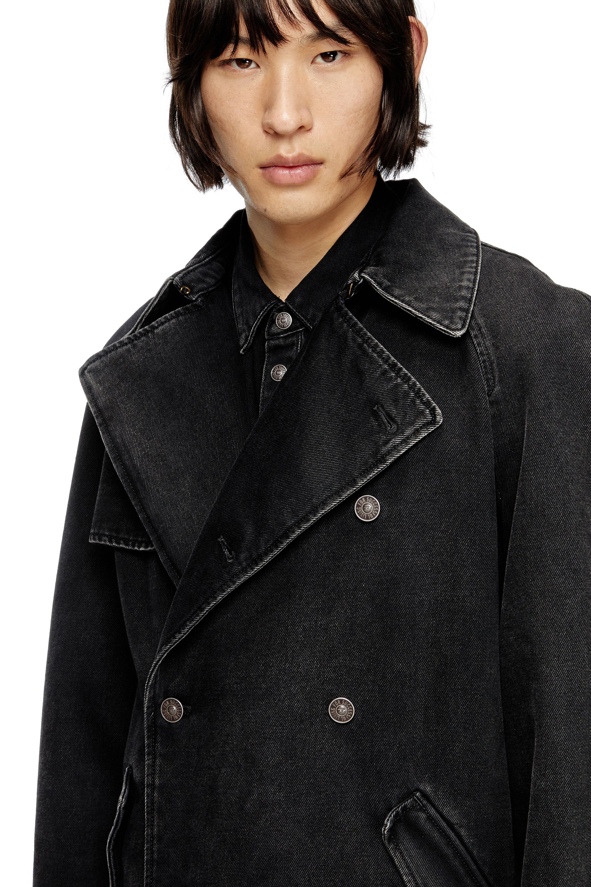 Diesel - D-DELIRIOUS-D, Gabardina en denim de lavado impecable Hombre in Negro - 4