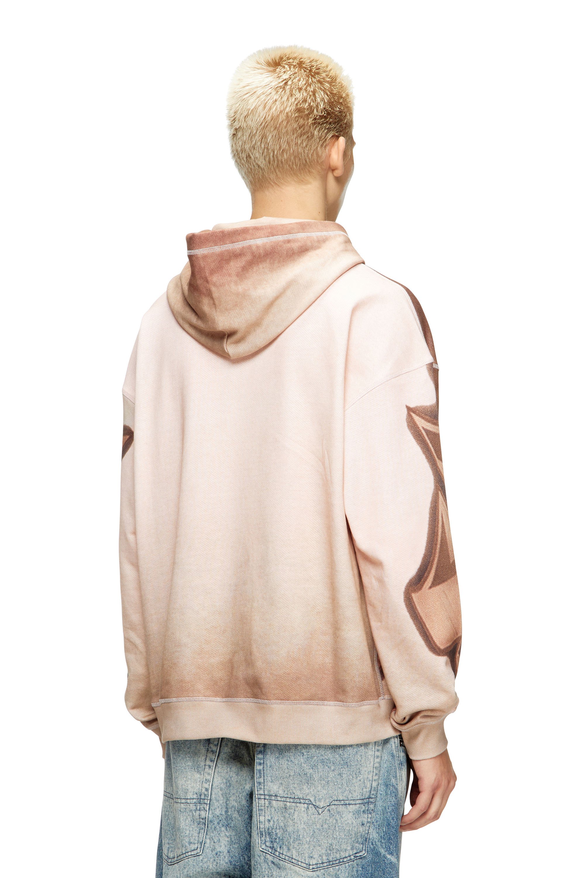 Diesel - S-BOXT-HOOD-SHOW, Man's Hoodie with graffiti print in Brown - 3