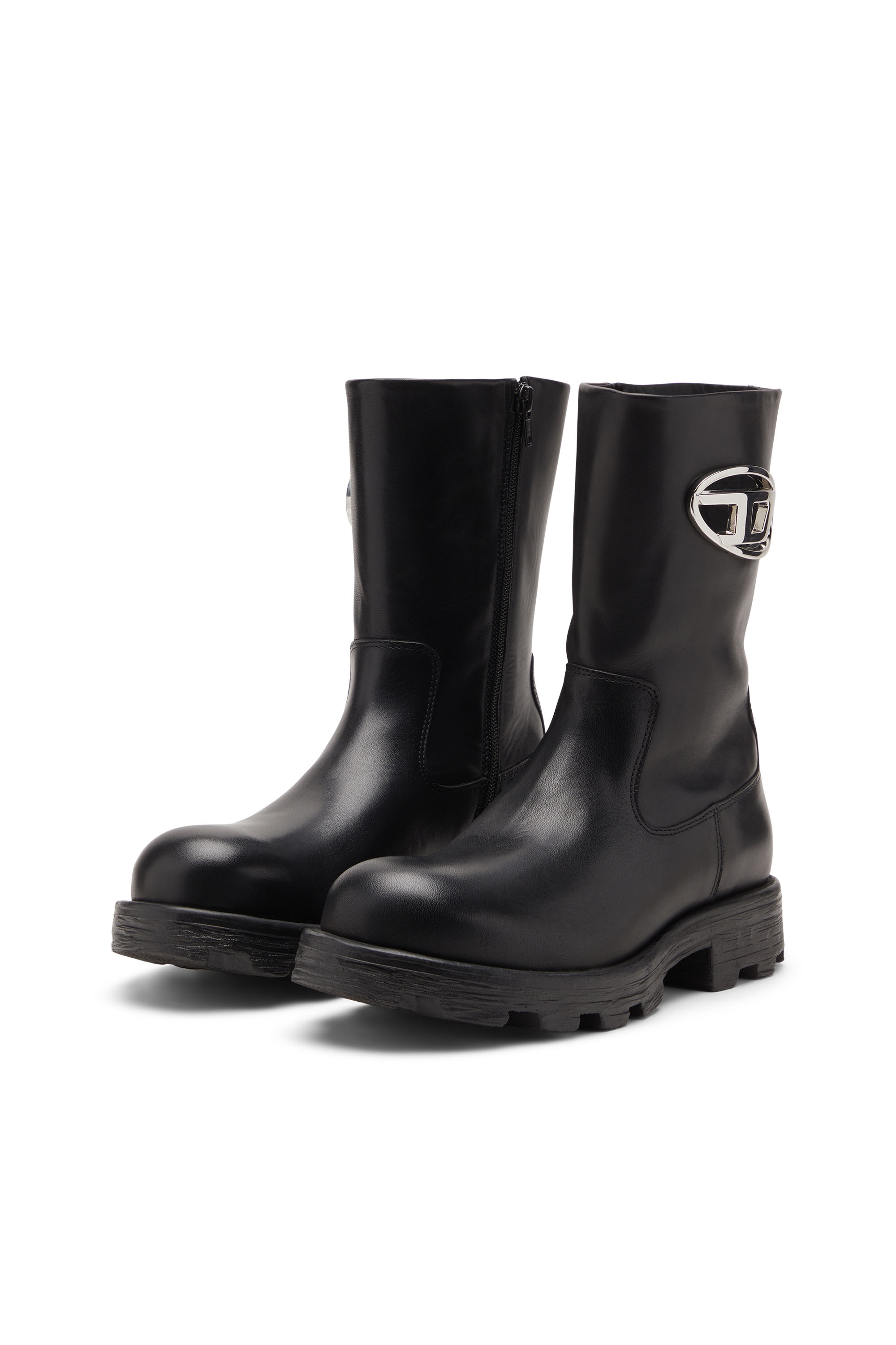 Women's D-Hammer-Biker boots in shiny leather | Black | Diesel
