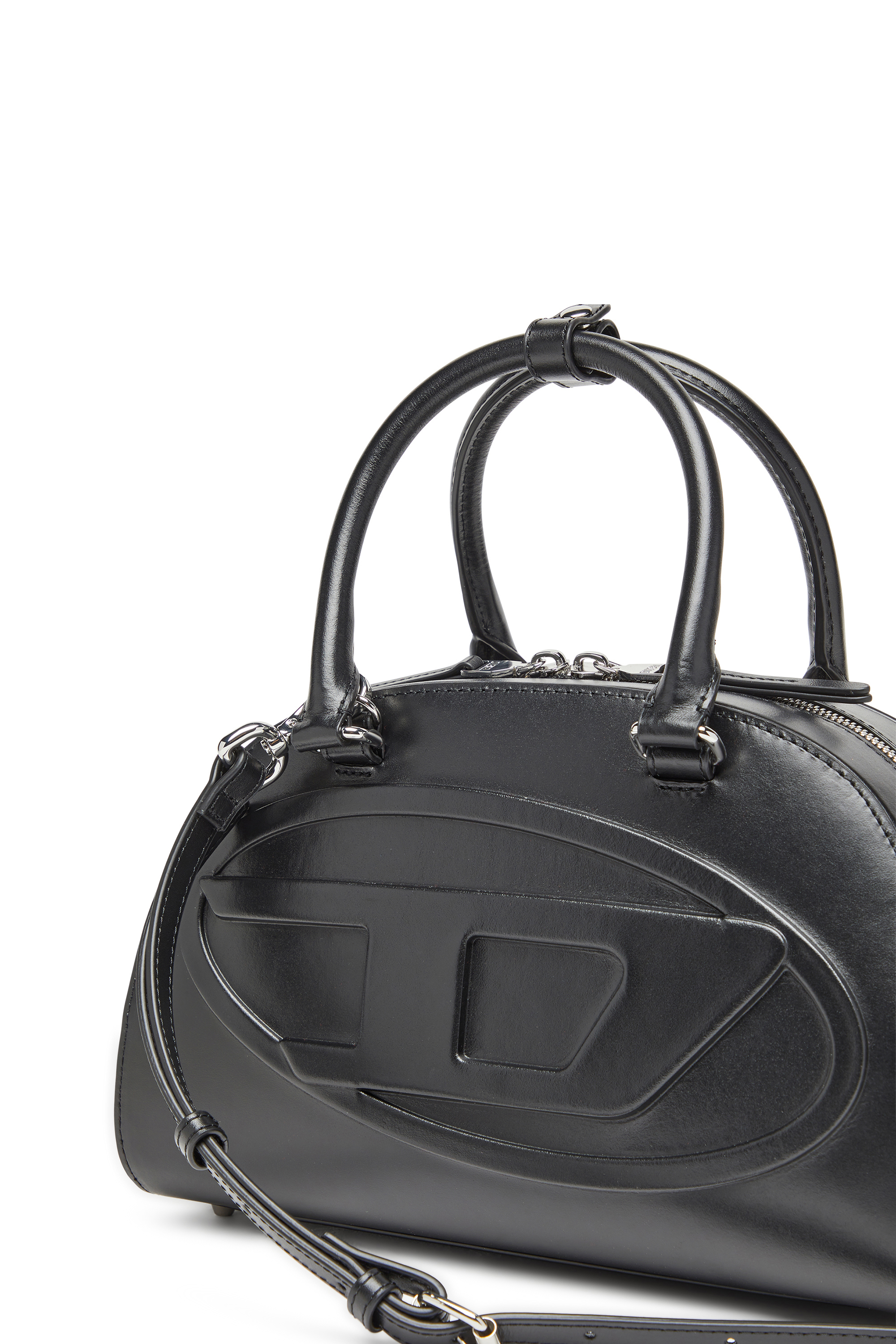 Diesel - 1DR DOME TOP HANDLE, Woman's Leather bowling bag in Black - 5