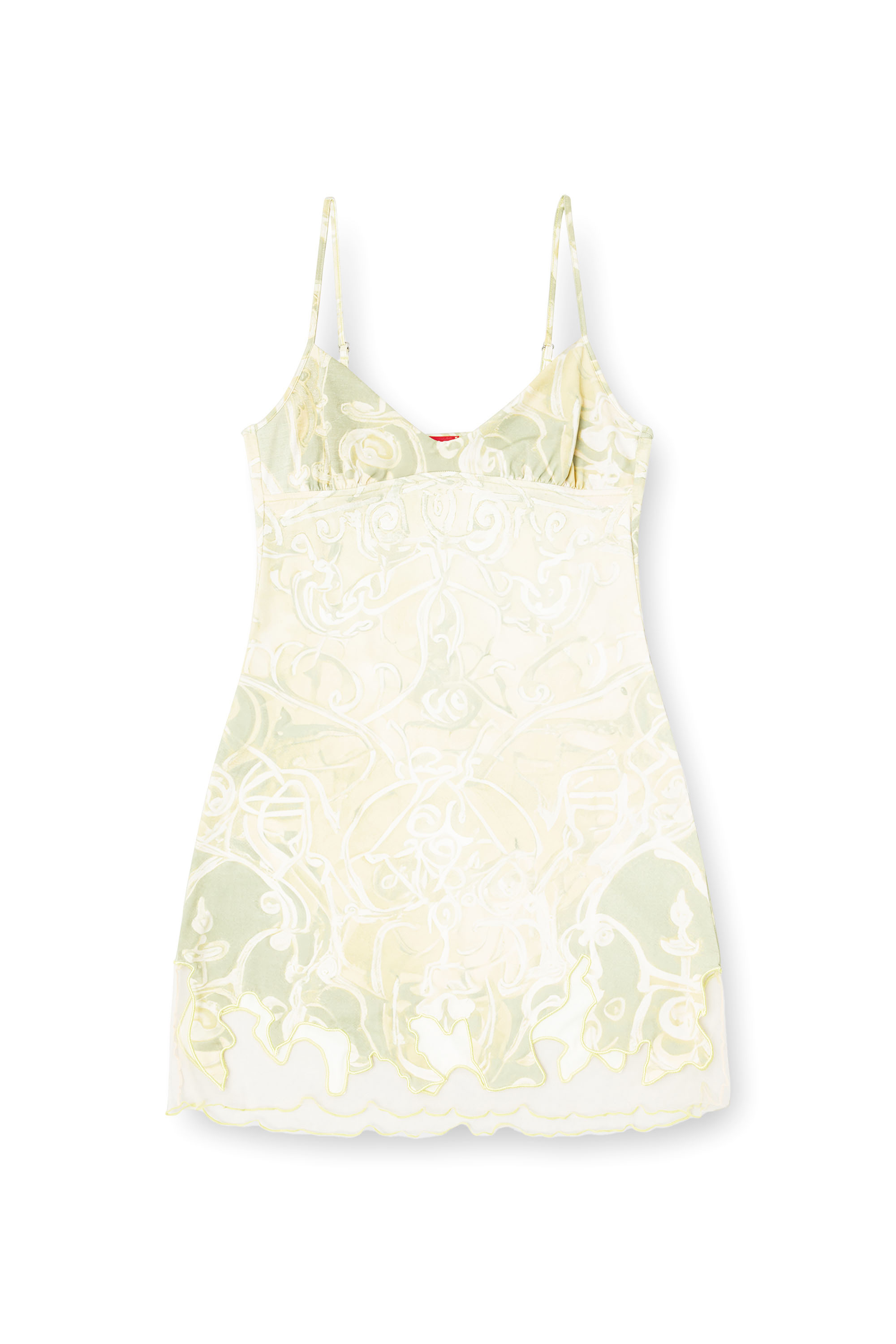Diesel - D-INLAY, Minivestido de nailon con estampado heráldico Mujer in Verde - 3