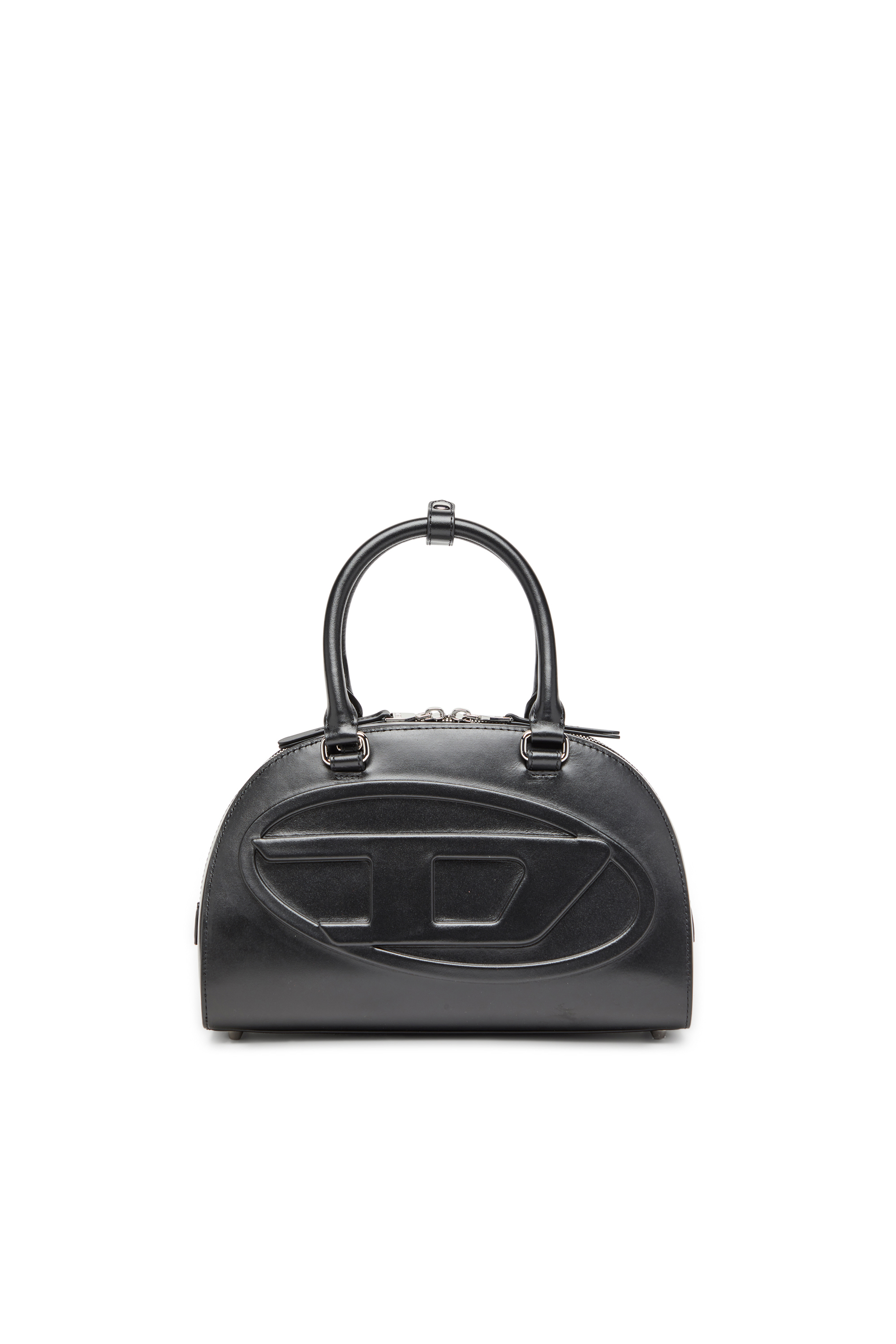 Diesel - 1DR DOME TOP HANDLE, Woman's Leather bowling bag in Black - 1