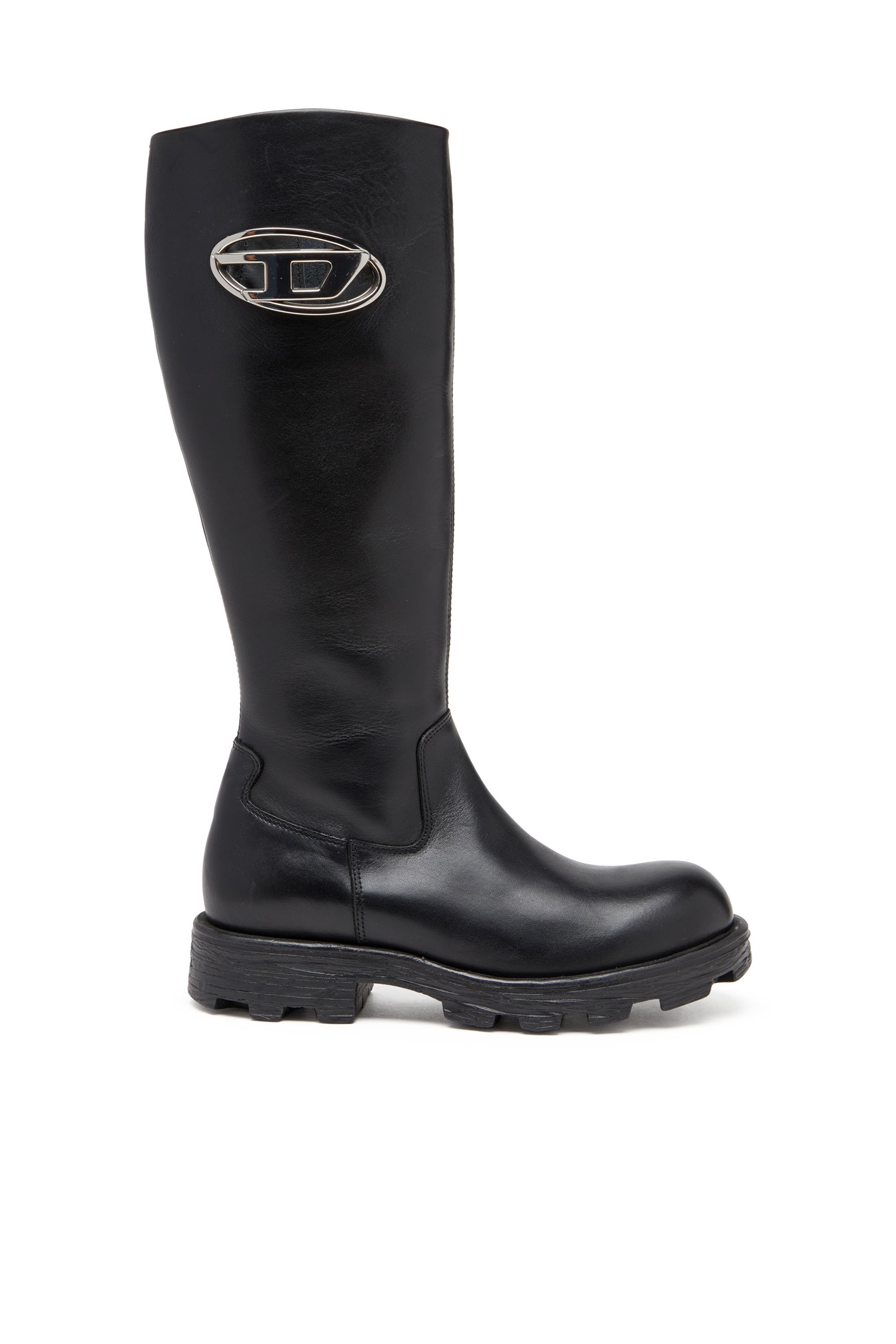 Diesel - D-HAMMER HB D W, D-Hammer-Botas hasta la rodilla de cuero Mujer in Negro - 1