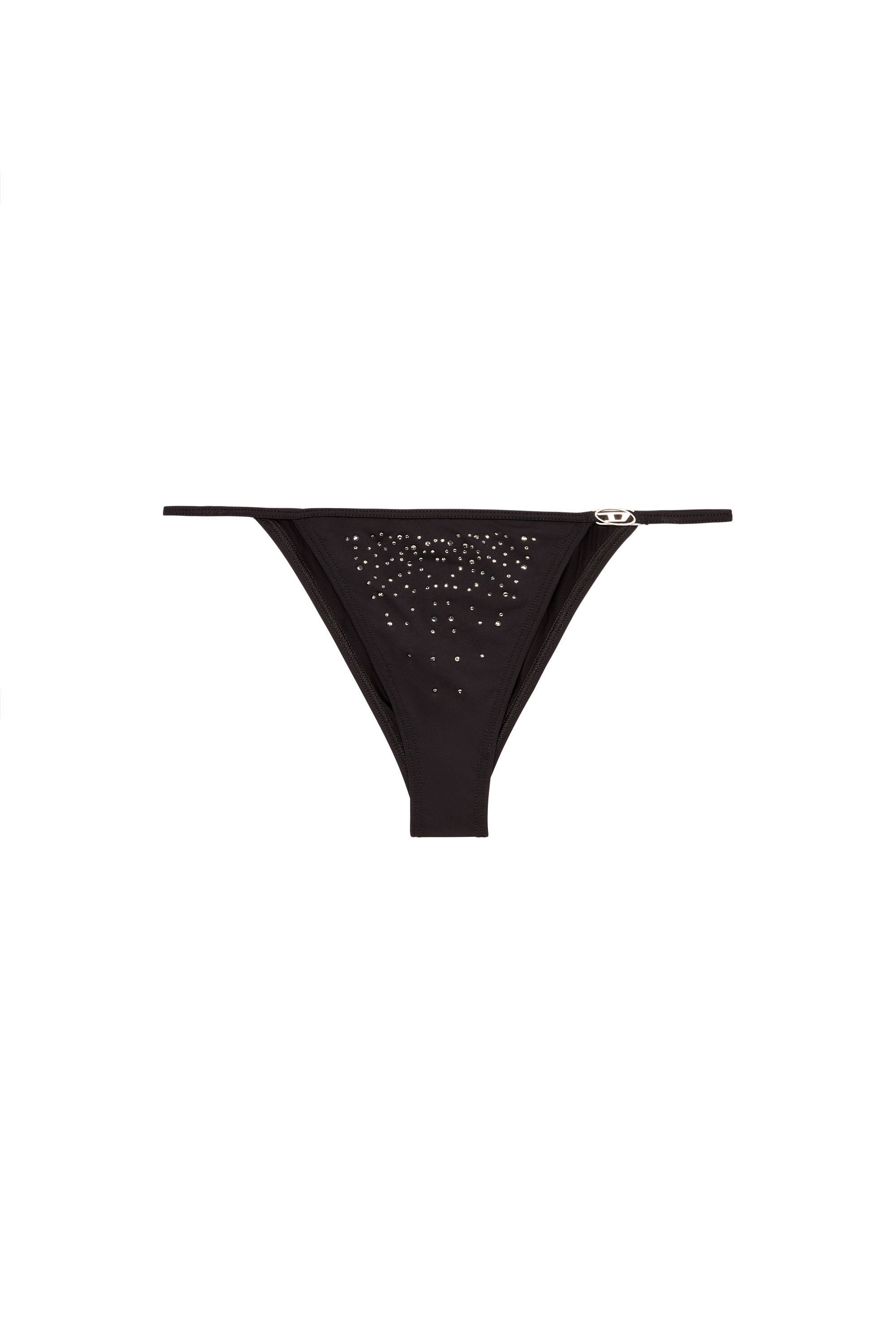 Diesel - EBBI-DNM, Woman's Microfibre briefs with crystals in Black - 4