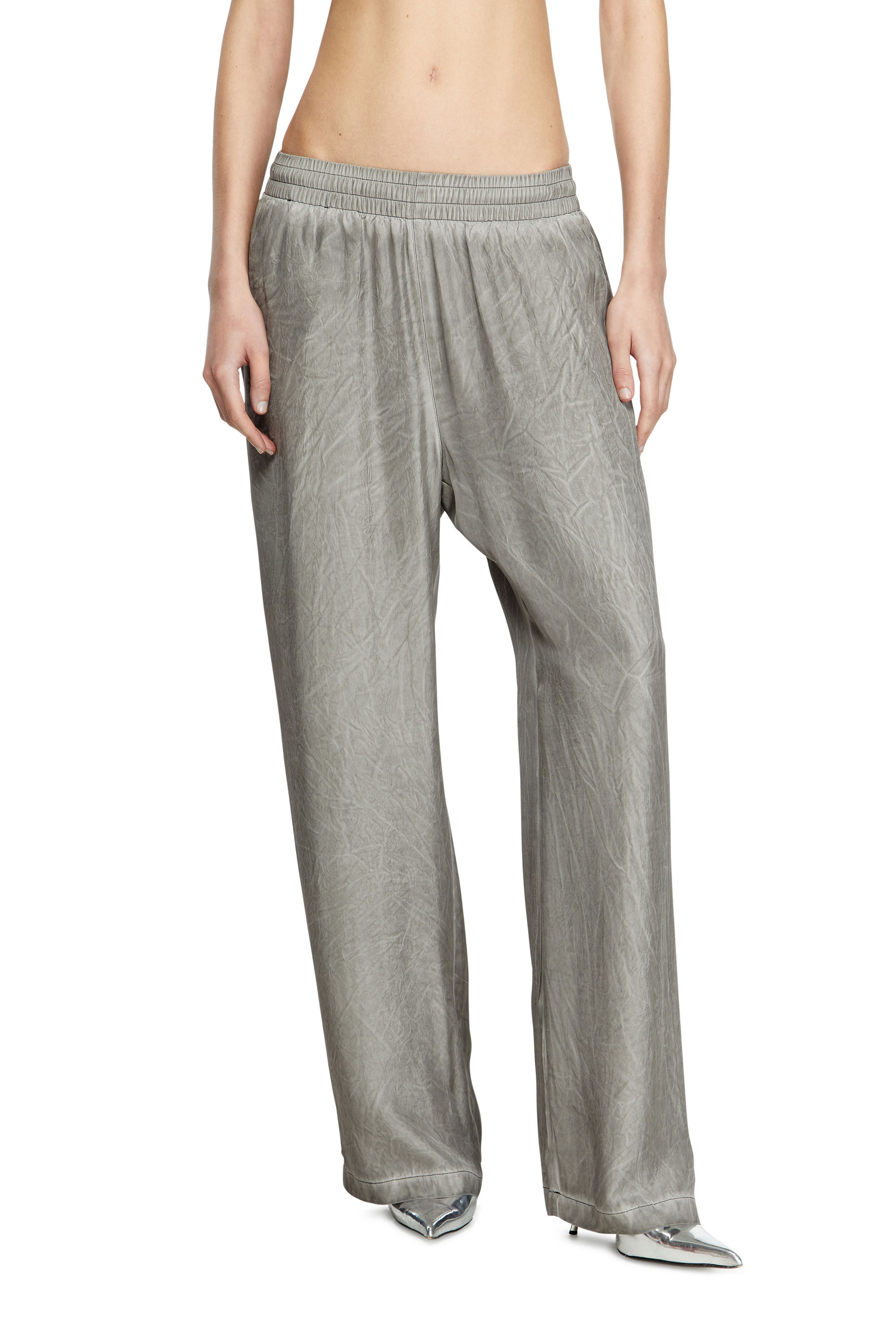 Diesel - P-LEON, Unisex's Fluid crinkled track pants in Grey - 4