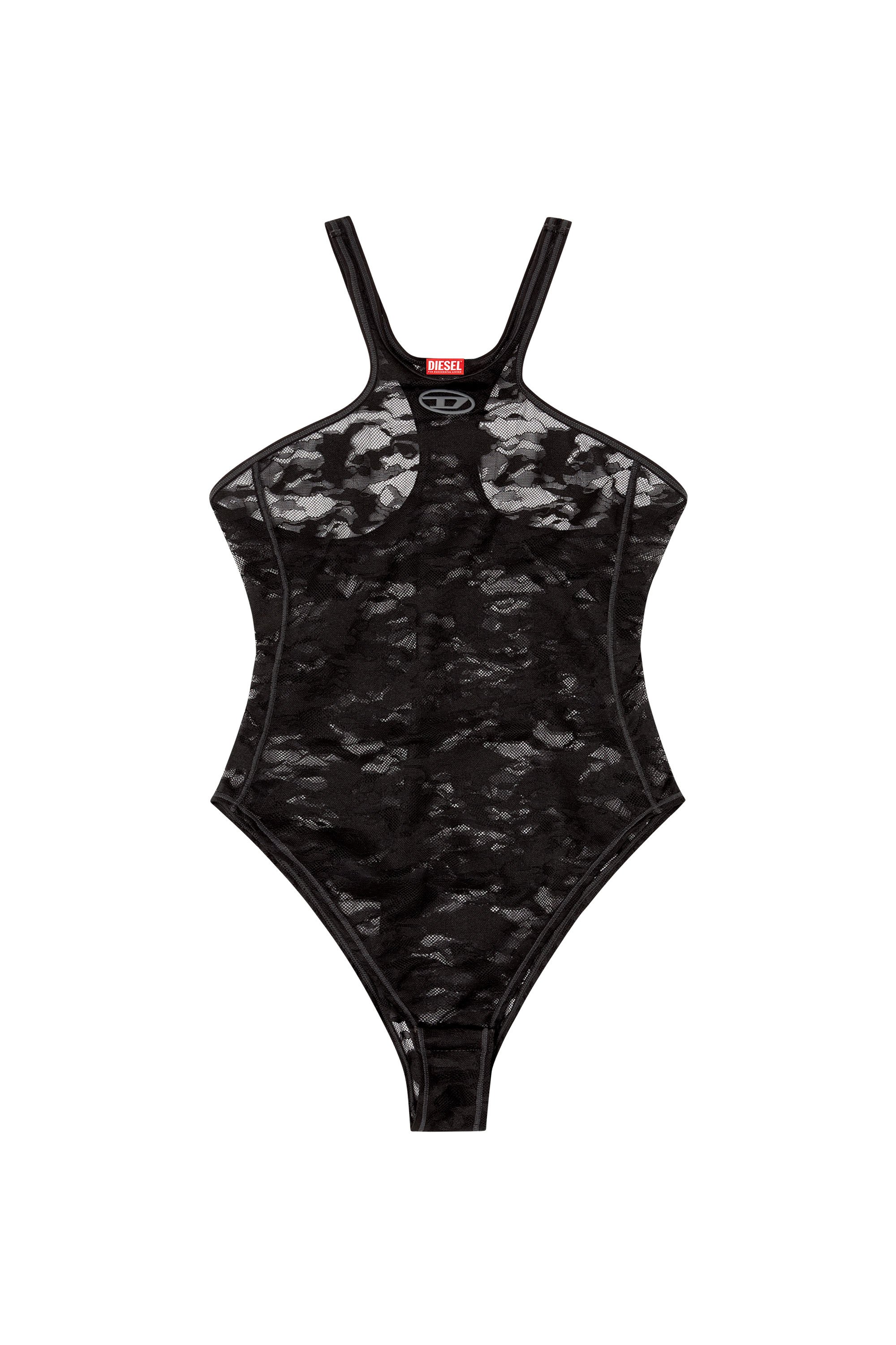 Diesel - CHRISTIE-UTLT, Woman's Camo lace bodysuit in Black - 3