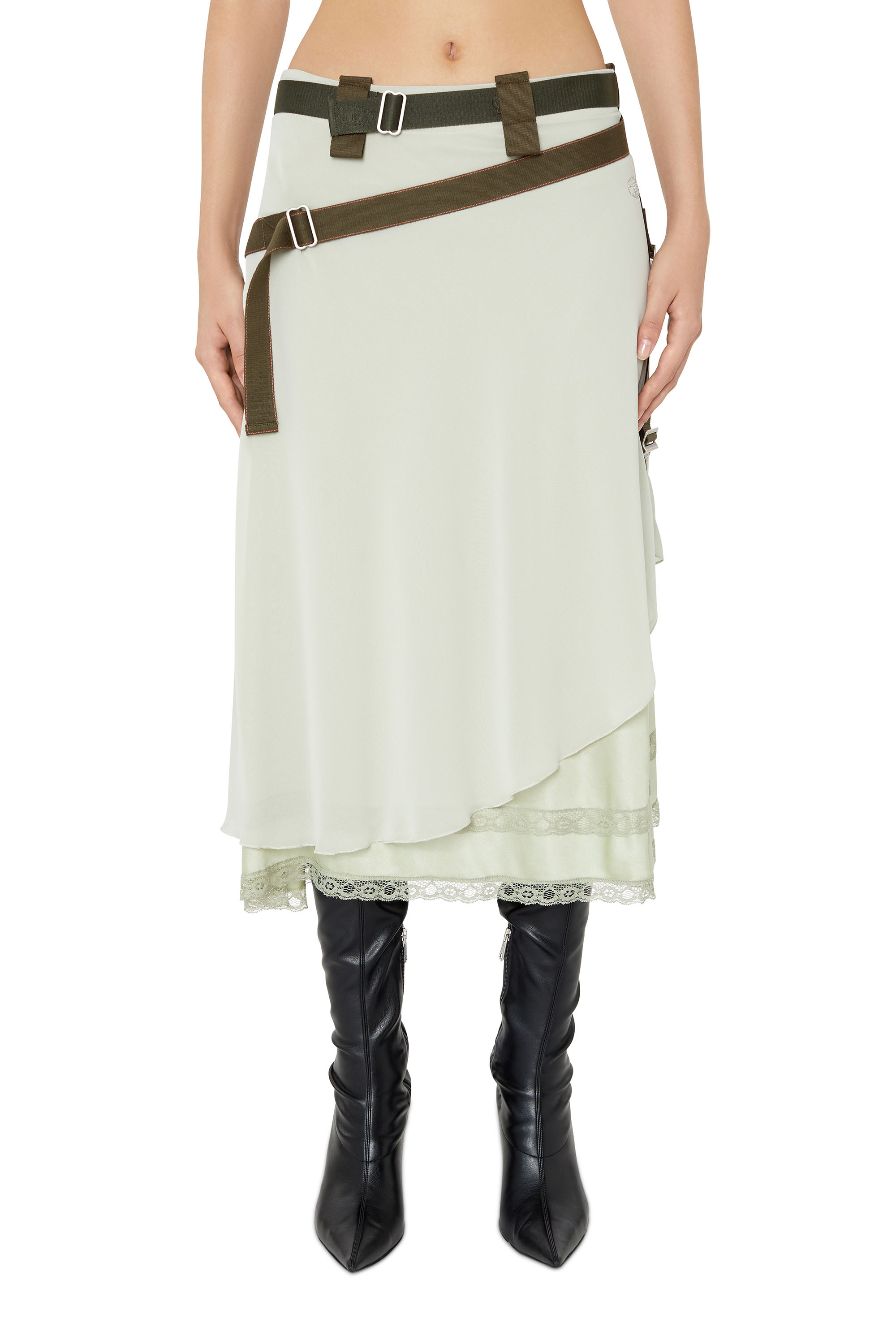 O-LEILANI Woman: Wrap skirt with tape straps | Diesel