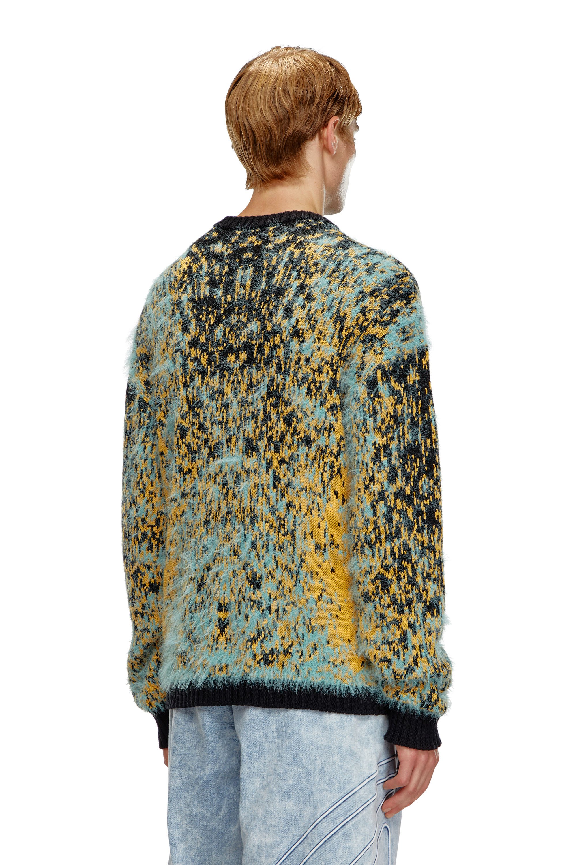 Diesel - K-RAIN, Man's Jumper with acid rain effect in Blue/Yellow - 3