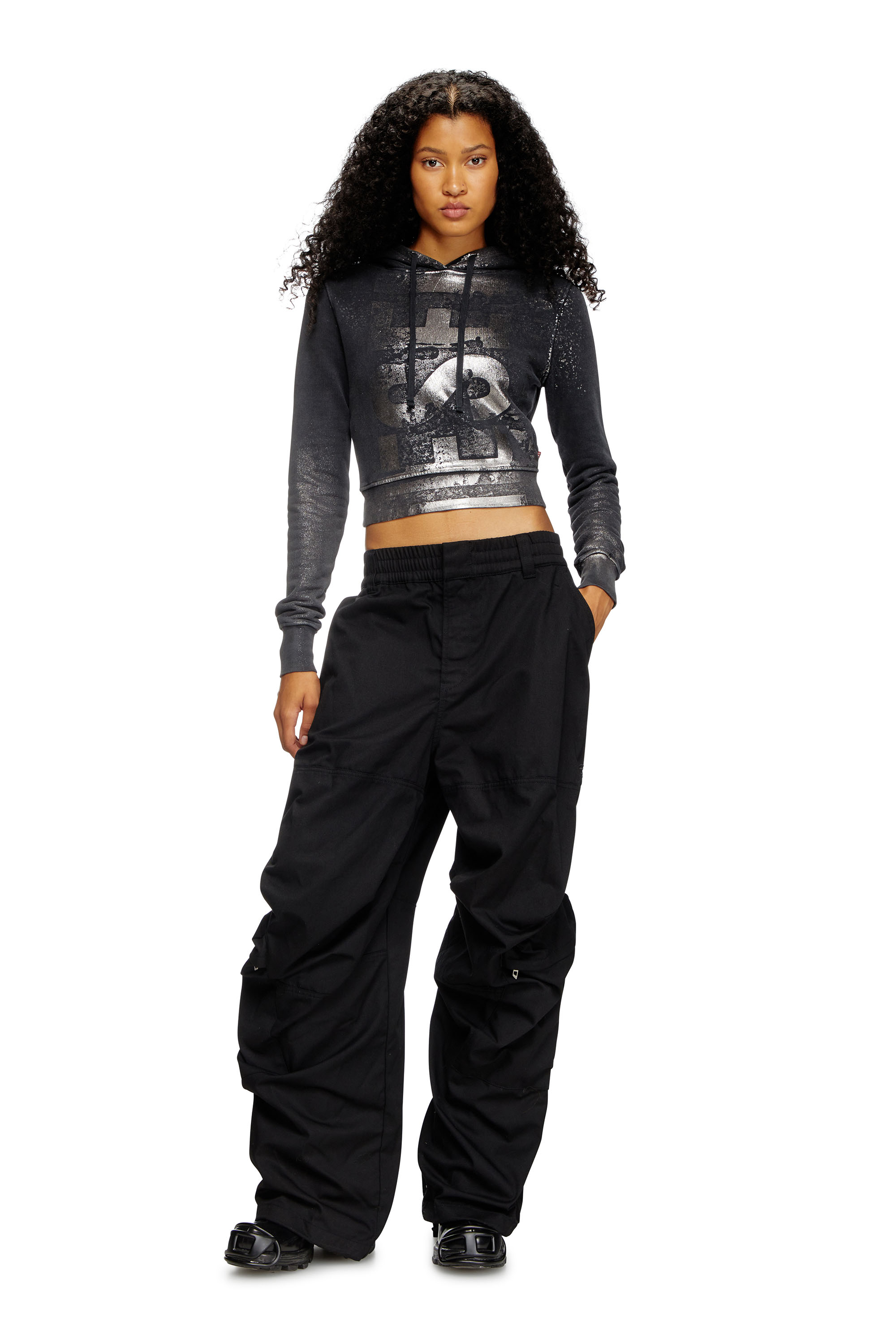 Diesel - P-ARNE-FEM-P2, Woman's Cargo pants in cotton twill in Black - 4