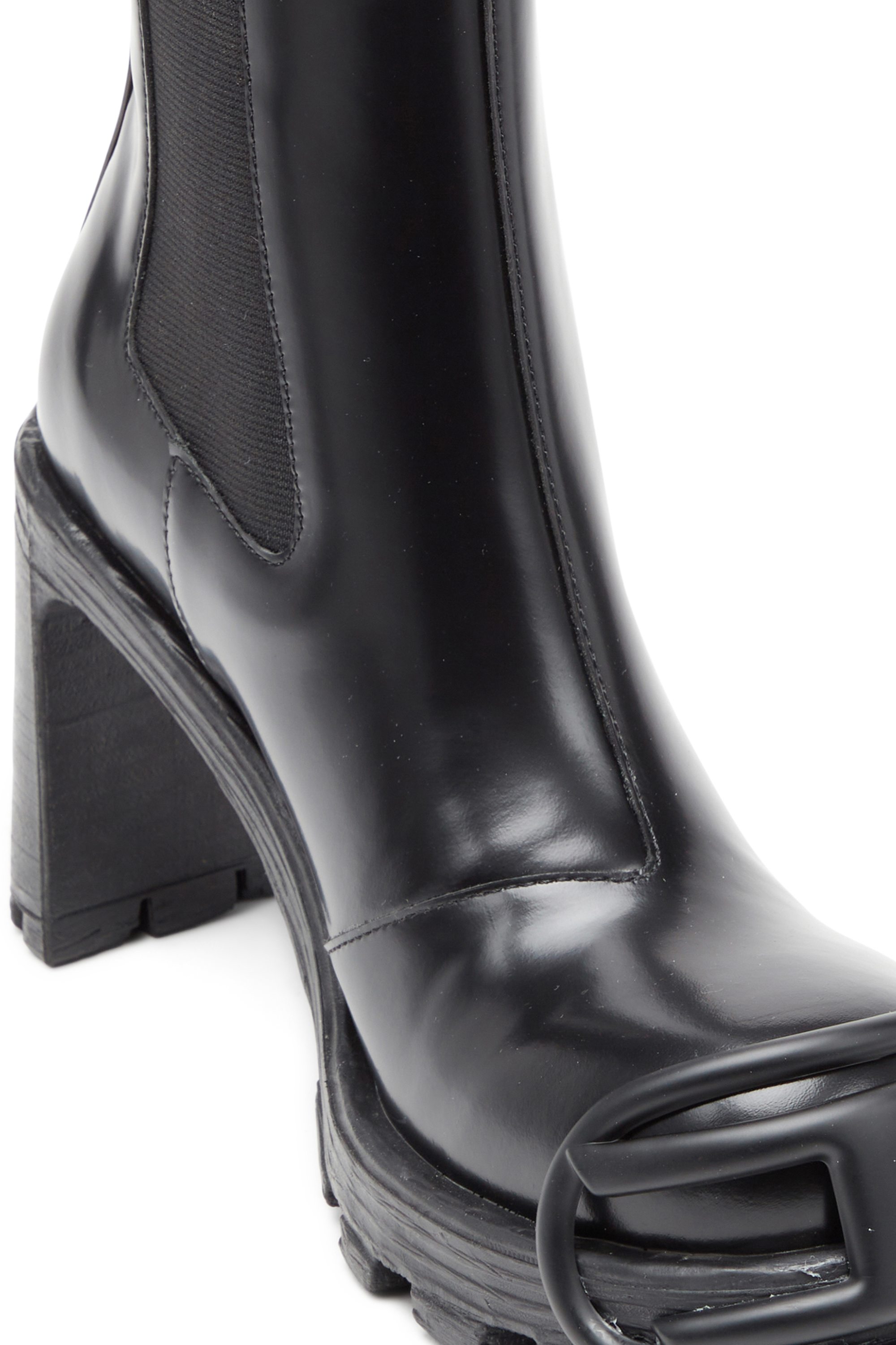 Diesel - D-HAMMER CH D W, Woman D-Hammer-High-heel boots with Oval D plaque in Black - Image 5