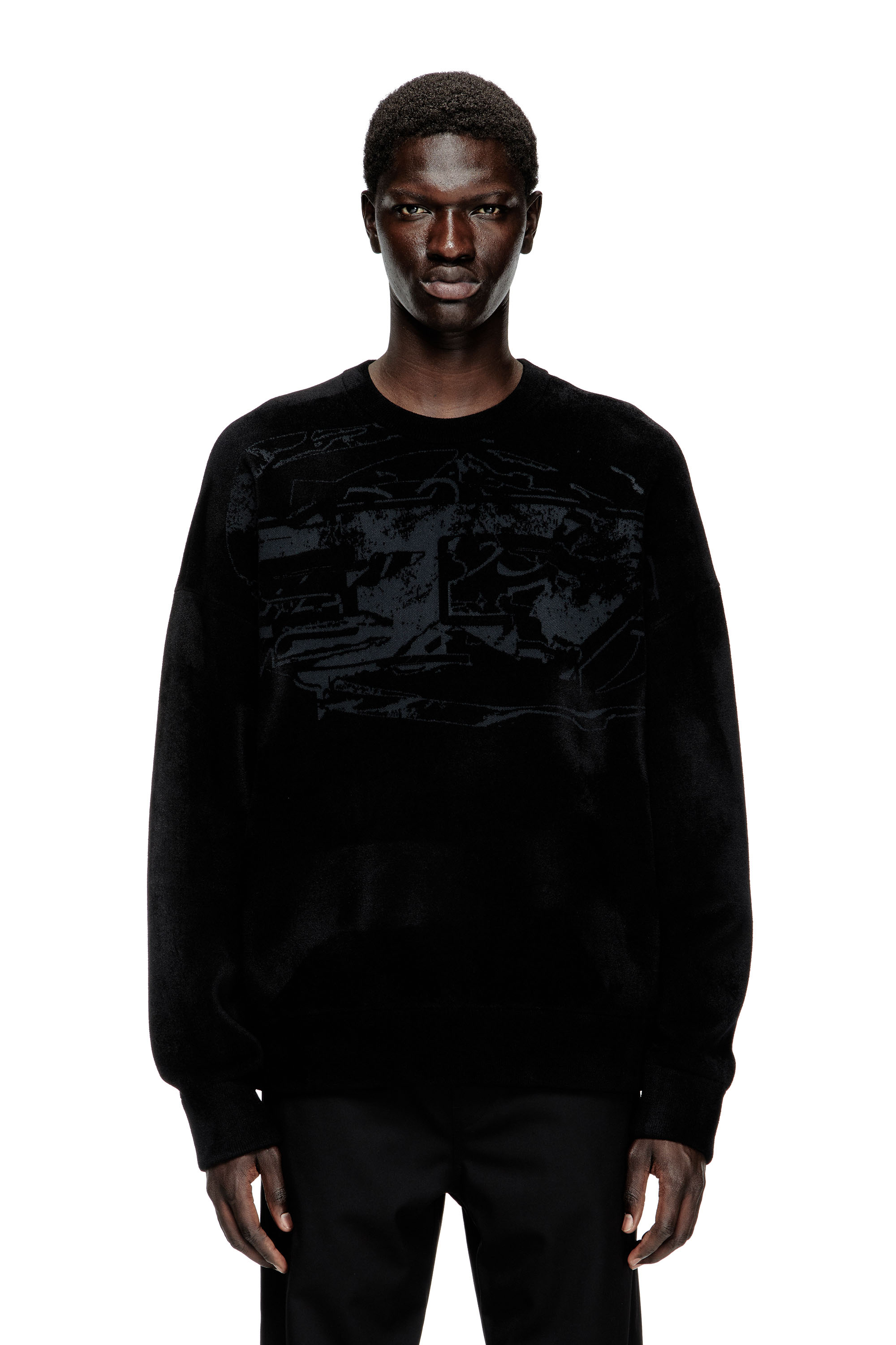 Diesel - K-TRESA, Man's Chenille-jacquard jumper with logo motif in null - 1