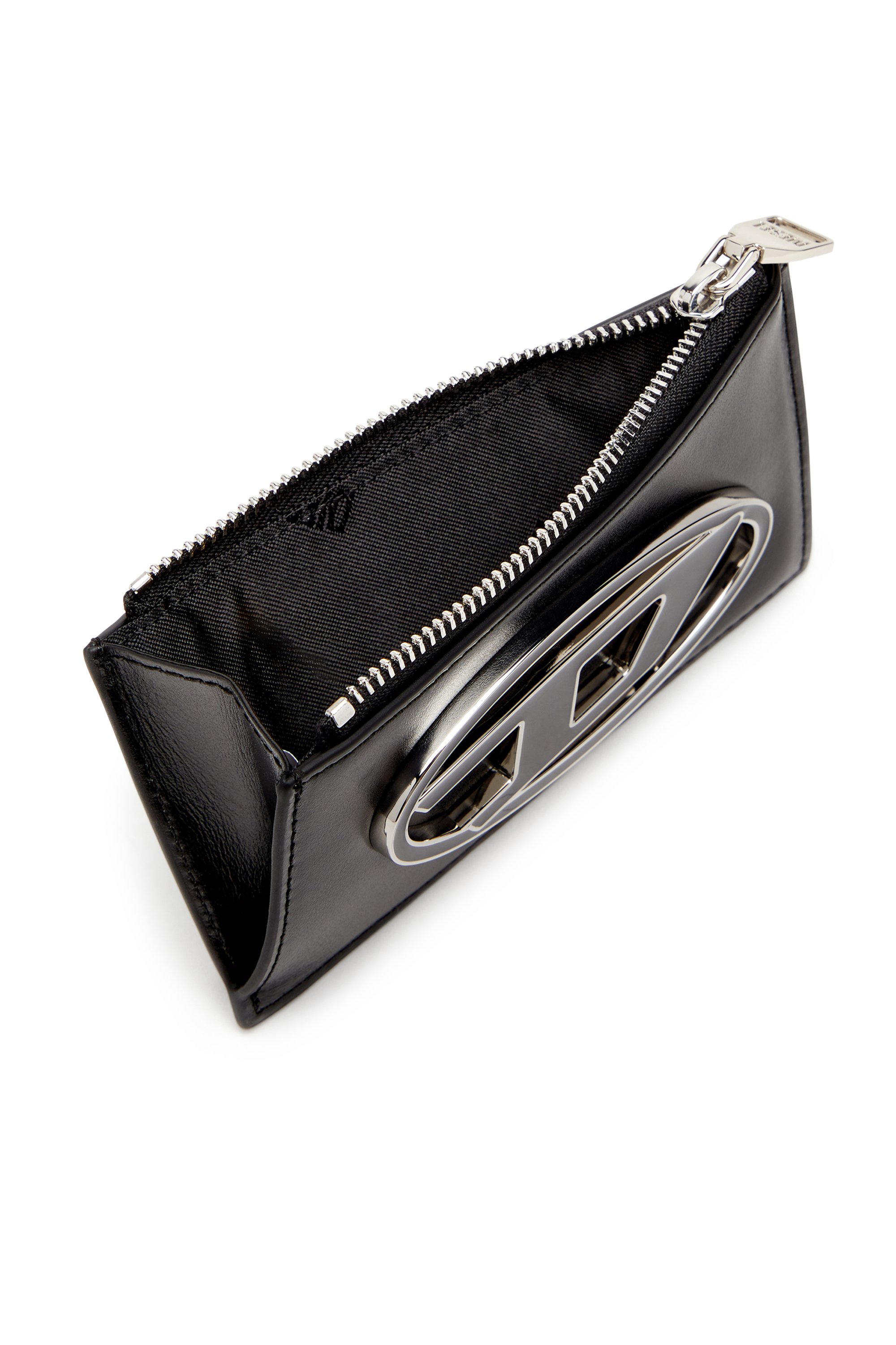 Diesel - 1DR CARD HOLDER III, Tarjetero plano de cuero napa Mujer in Negro - 3