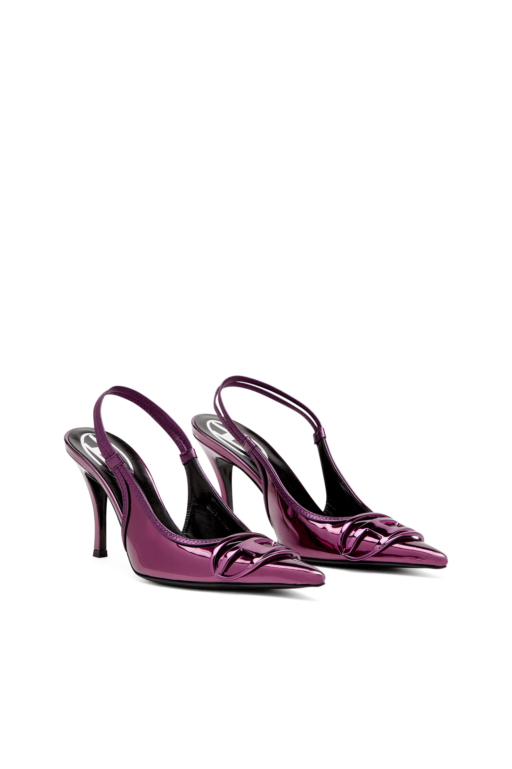 Diesel - D-VENUS SB, D-Venus-Zapatos de salón sin talón con acabado espejado Mujer in Morado - 2