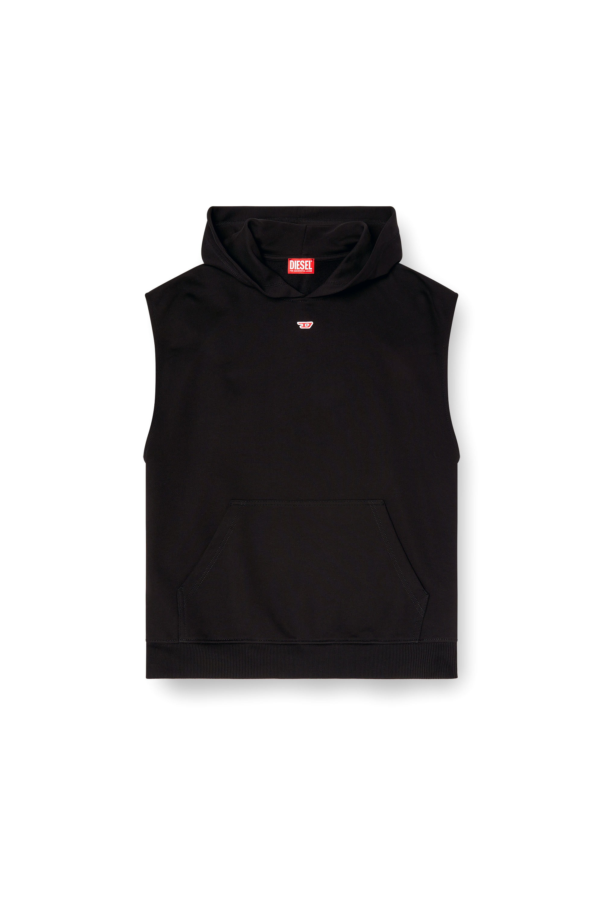 Diesel - S-BOXT-SL-D, Man's Sleeveless hoodie with D logo in Black - 4