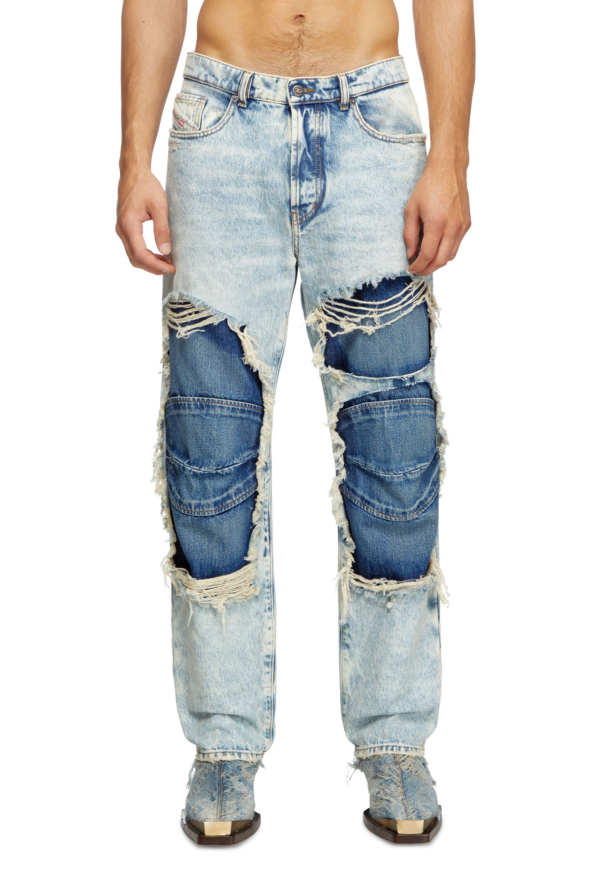 Diesel - Straight Jeans D-Fire 0AJEN Unisex, Azul Claro - 1