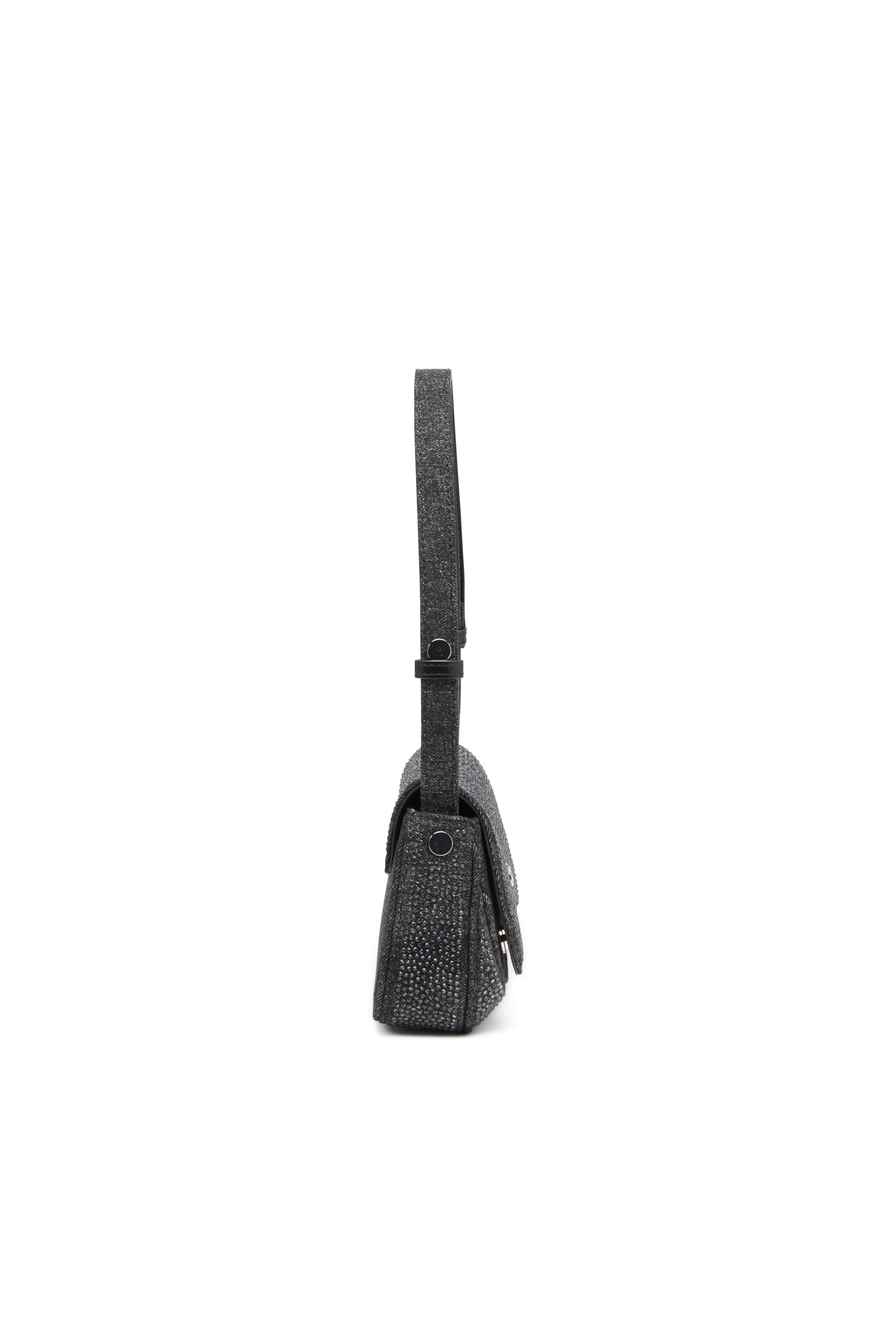 Diesel - PLAY CLUTCH, Woman's Play-Clutch in crystal denim in Black - 4