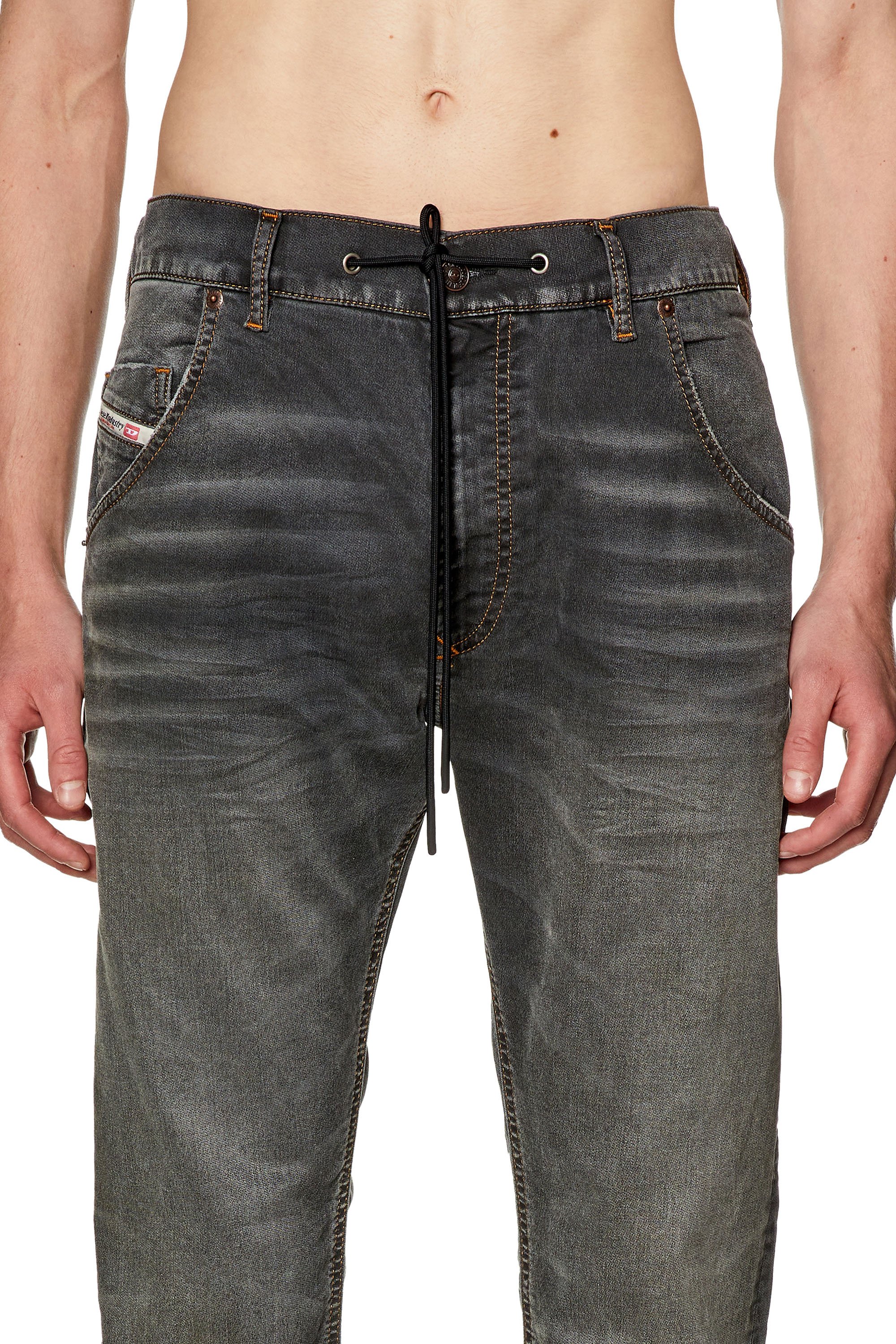 Diesel - Tapered Krooley JoggJeans® E9I02, Negro/Gris oscuro - Image 4